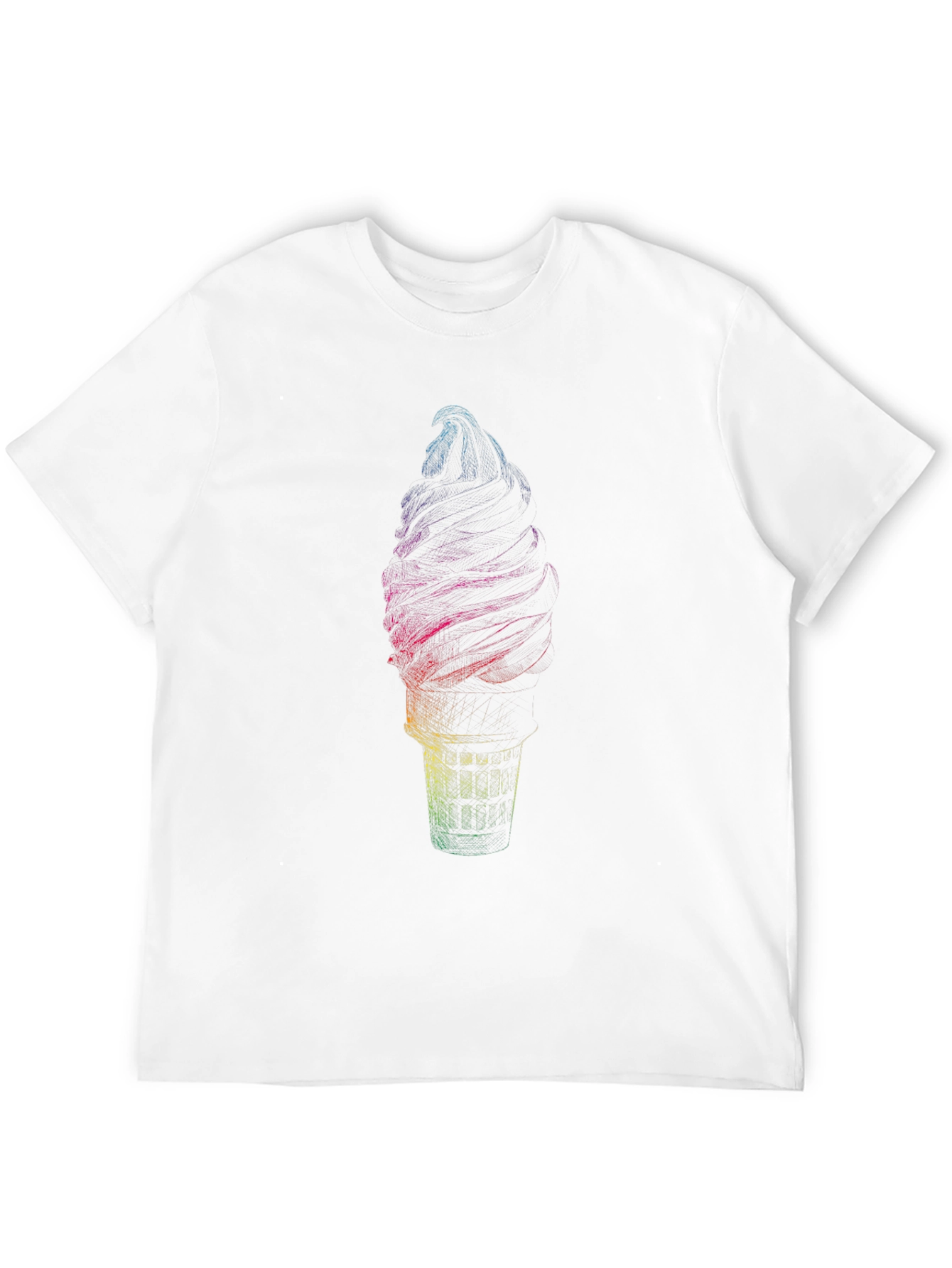 Rainbow Ice Cream Graphic Tee - Soft Cotton Blend