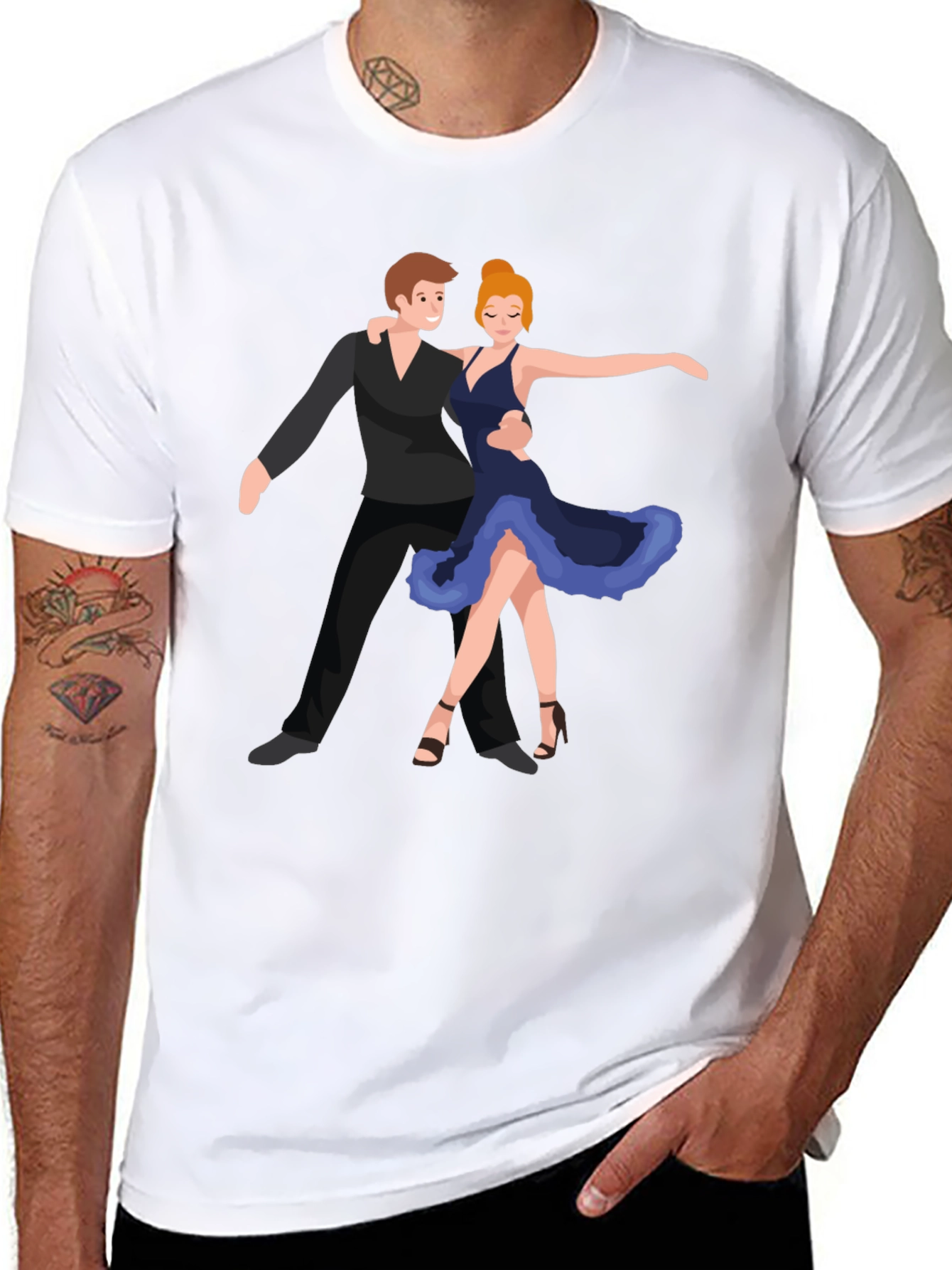 Dancing Duo Graphic Black Tee