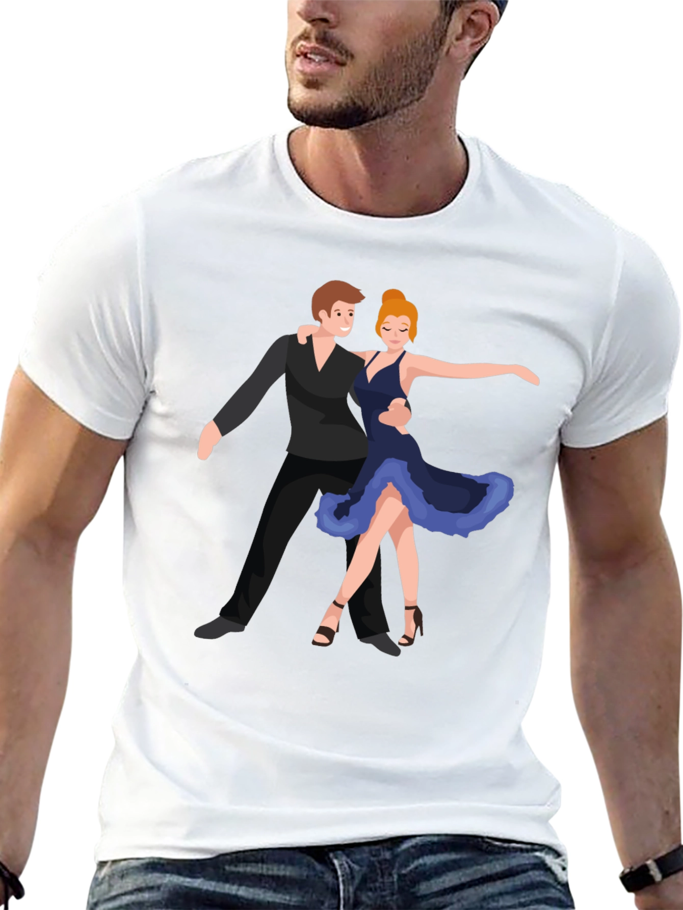 Dancing Duo Graphic Black Tee