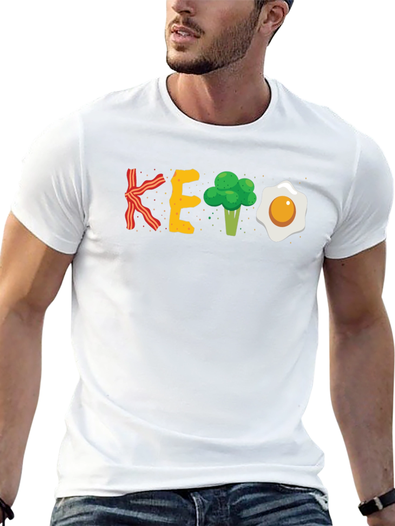 Keto Diet T-Shirt: Bacon Eggs Broccoli Funny Shirt