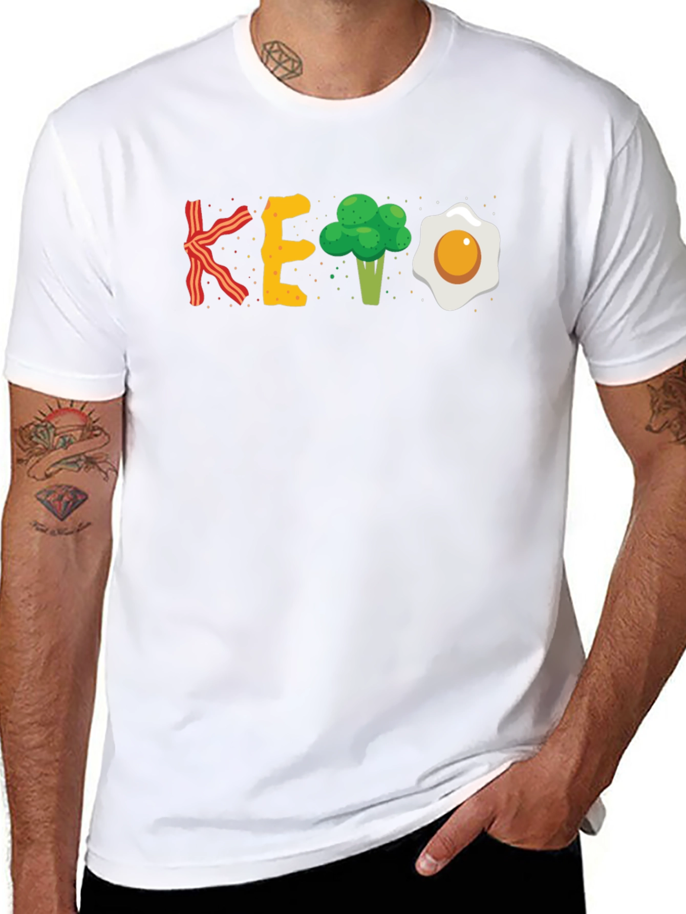 Keto Diet T-Shirt: Bacon Eggs Broccoli Funny Shirt