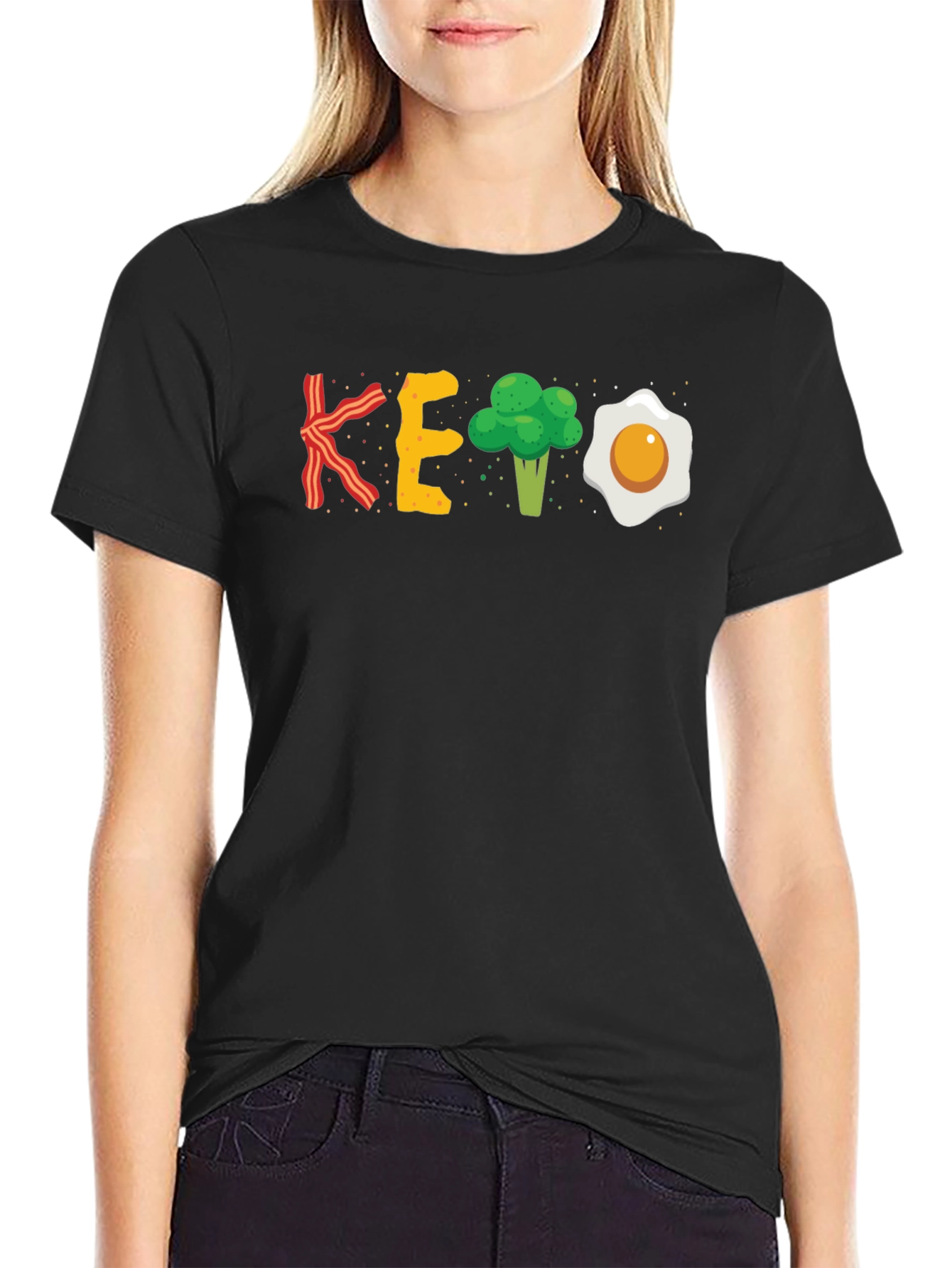 Keto Diet T-Shirt: Bacon Eggs Broccoli Funny Shirt