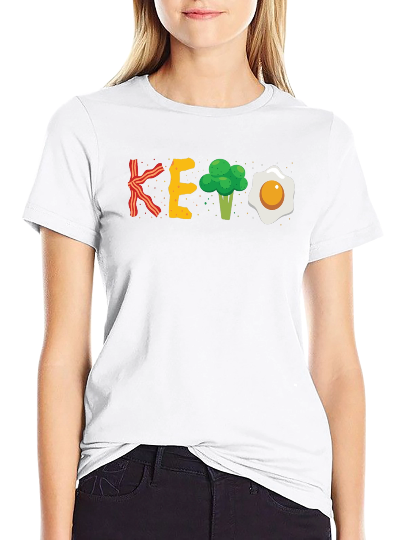 Keto Diet T-Shirt: Bacon Eggs Broccoli Funny Shirt