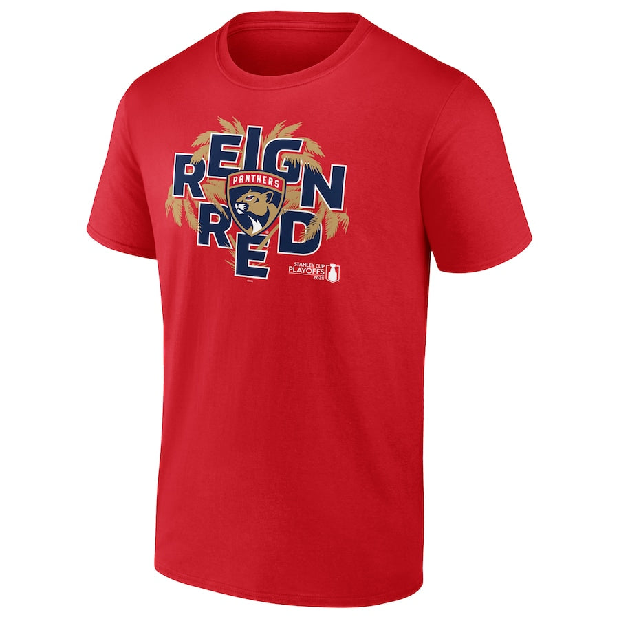 Men's Florida Panthers Red 2025 Stanley Cup Playoffs Home Ice T-Shirt