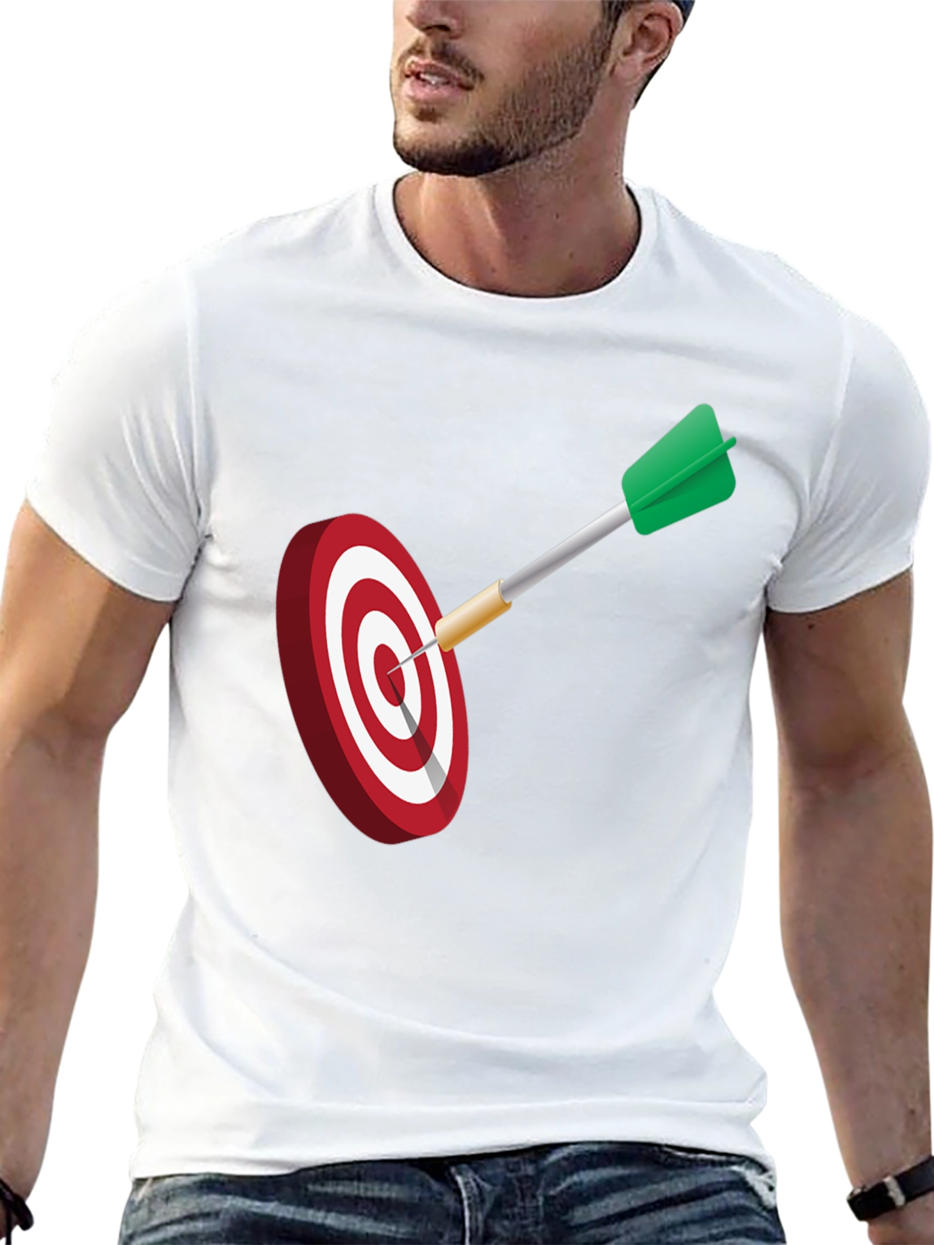 Dart Target Graphic Tee - Black Cotton Blend Shirt