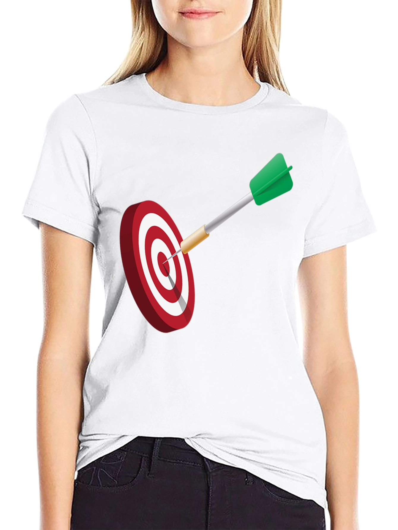 Dart Target Graphic Tee - Black Cotton Blend Shirt