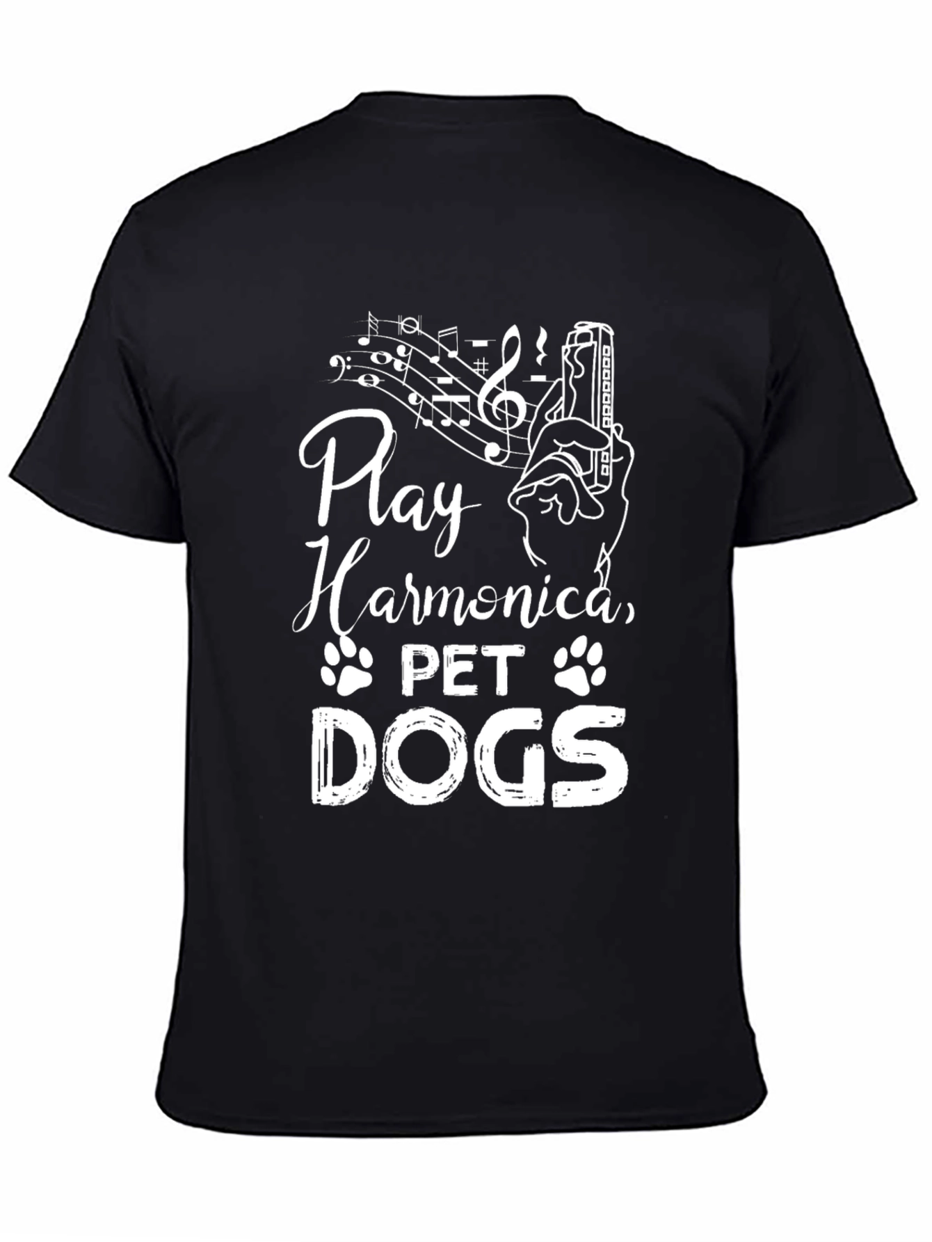 Play Harmonica Pet Dogs Graphic Tee