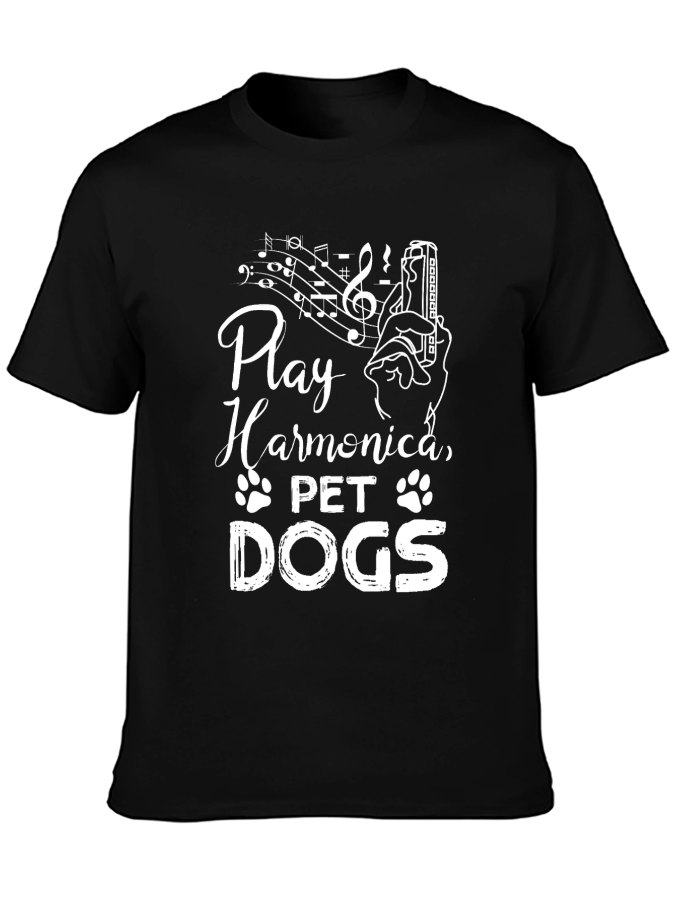 Play Harmonica Pet Dogs Graphic Tee
