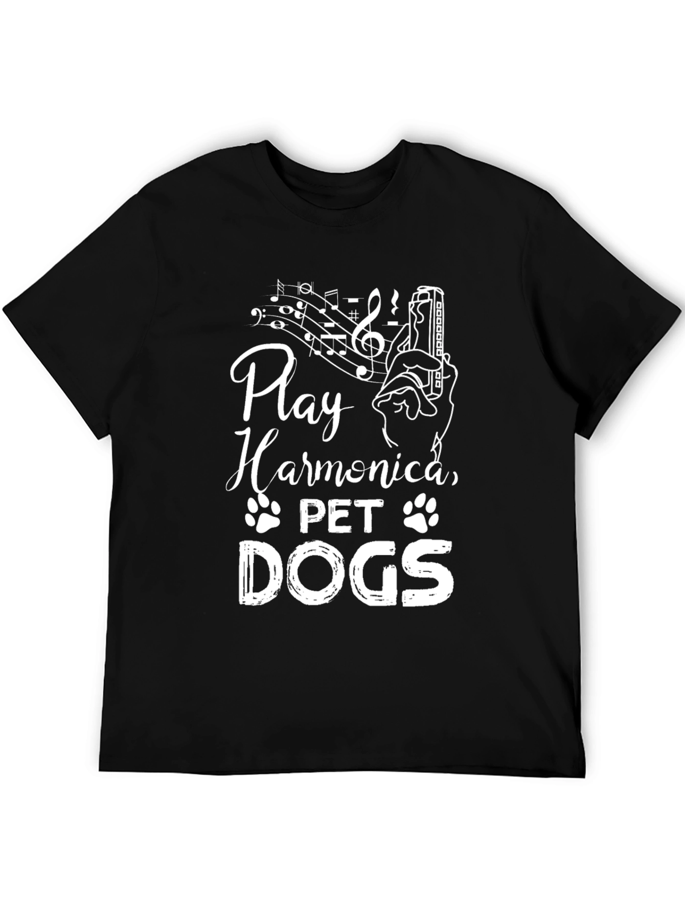 Play Harmonica Pet Dogs Graphic Tee