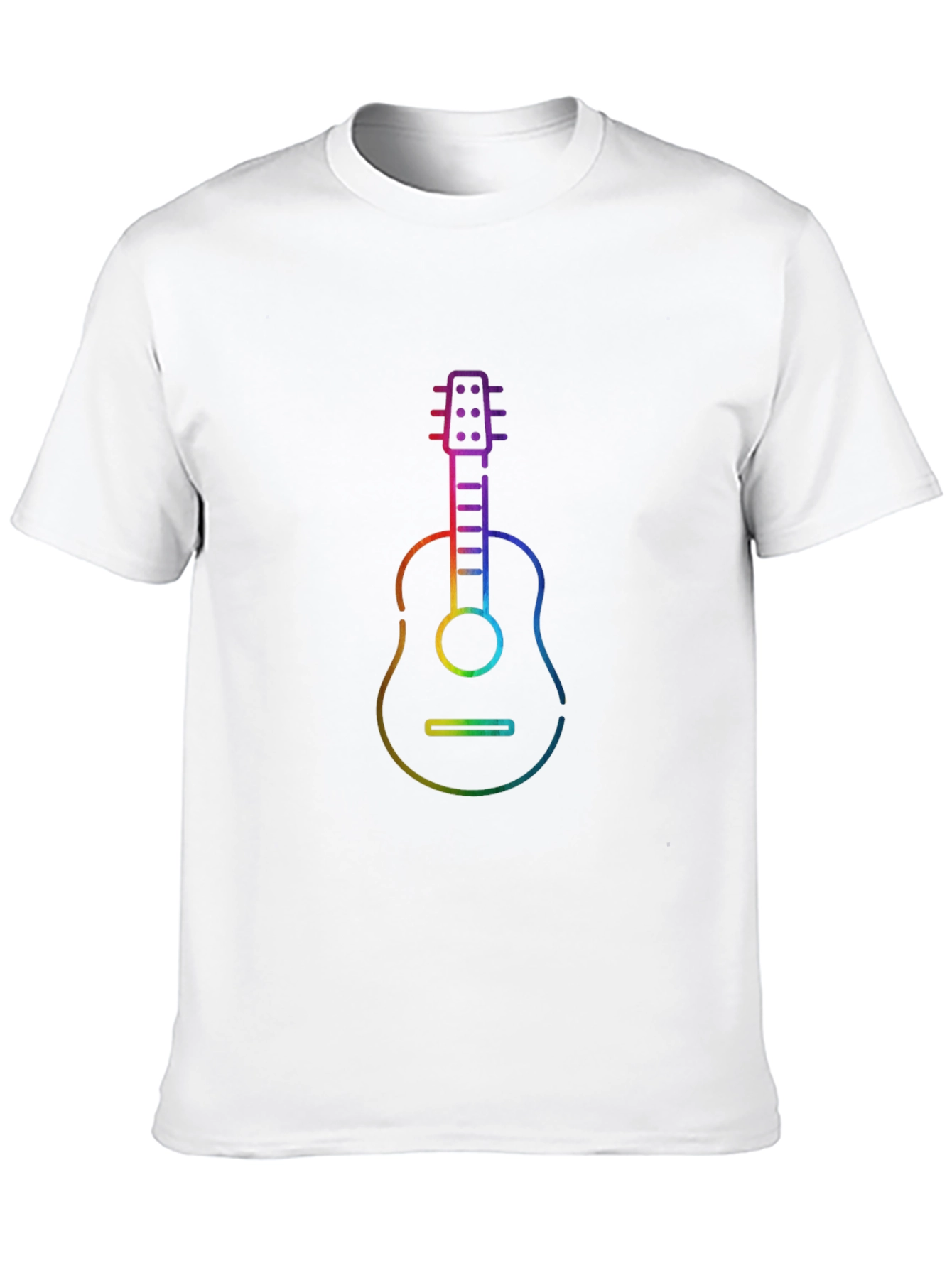 Rainbow Guitar Graphic Black T-Shirt