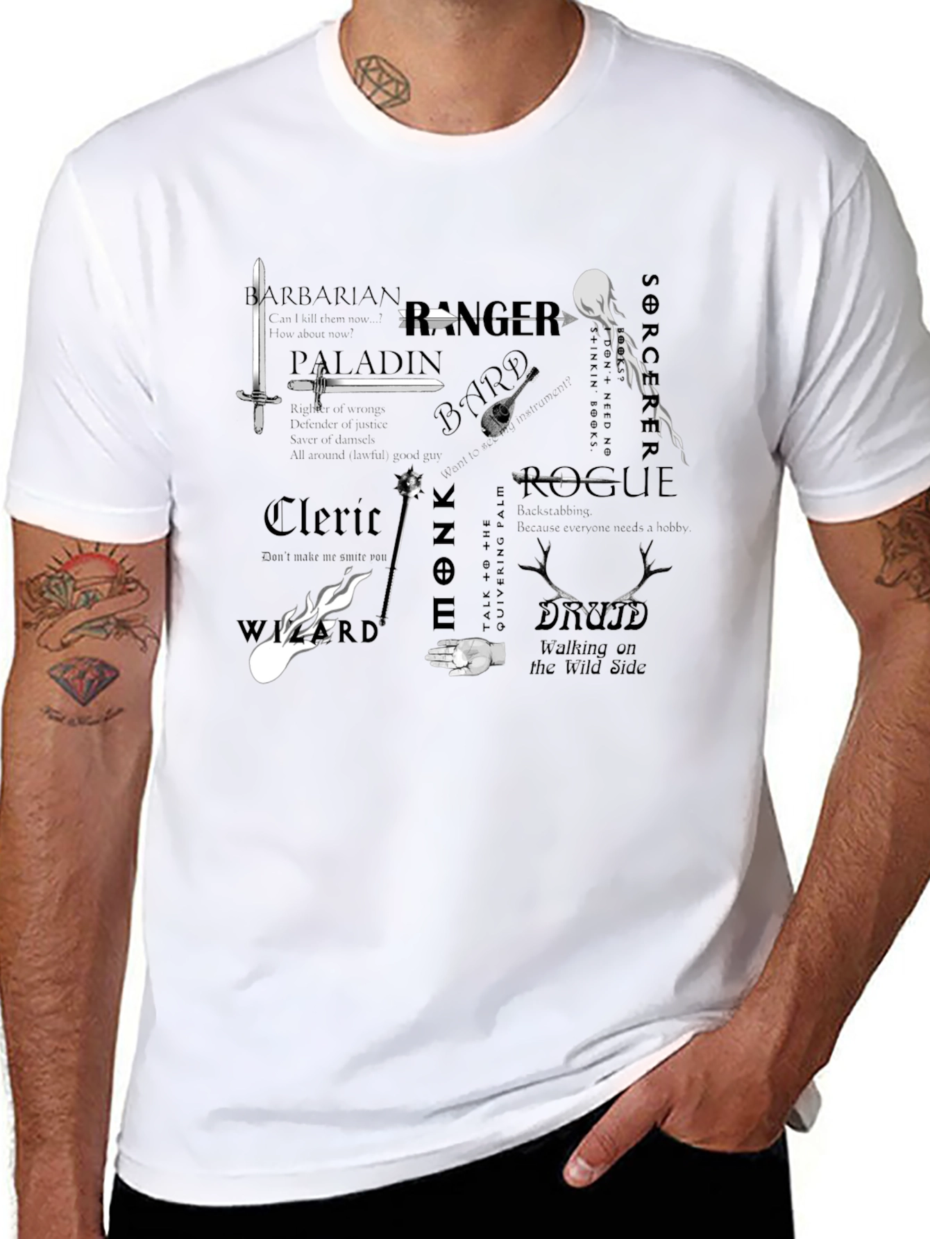 D&D Class T-Shirt: Barbarian Paladin Rogue & More