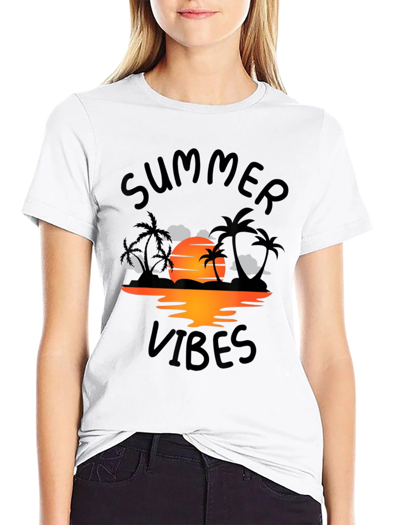 Summer Vibes Graphic Tee - Black T-Shirt