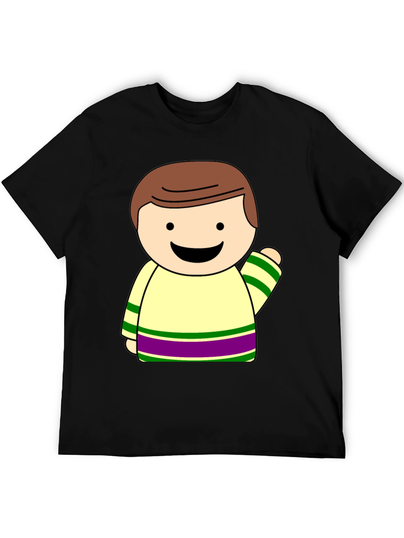 Cartoon Character Graphic Black T-Shirt