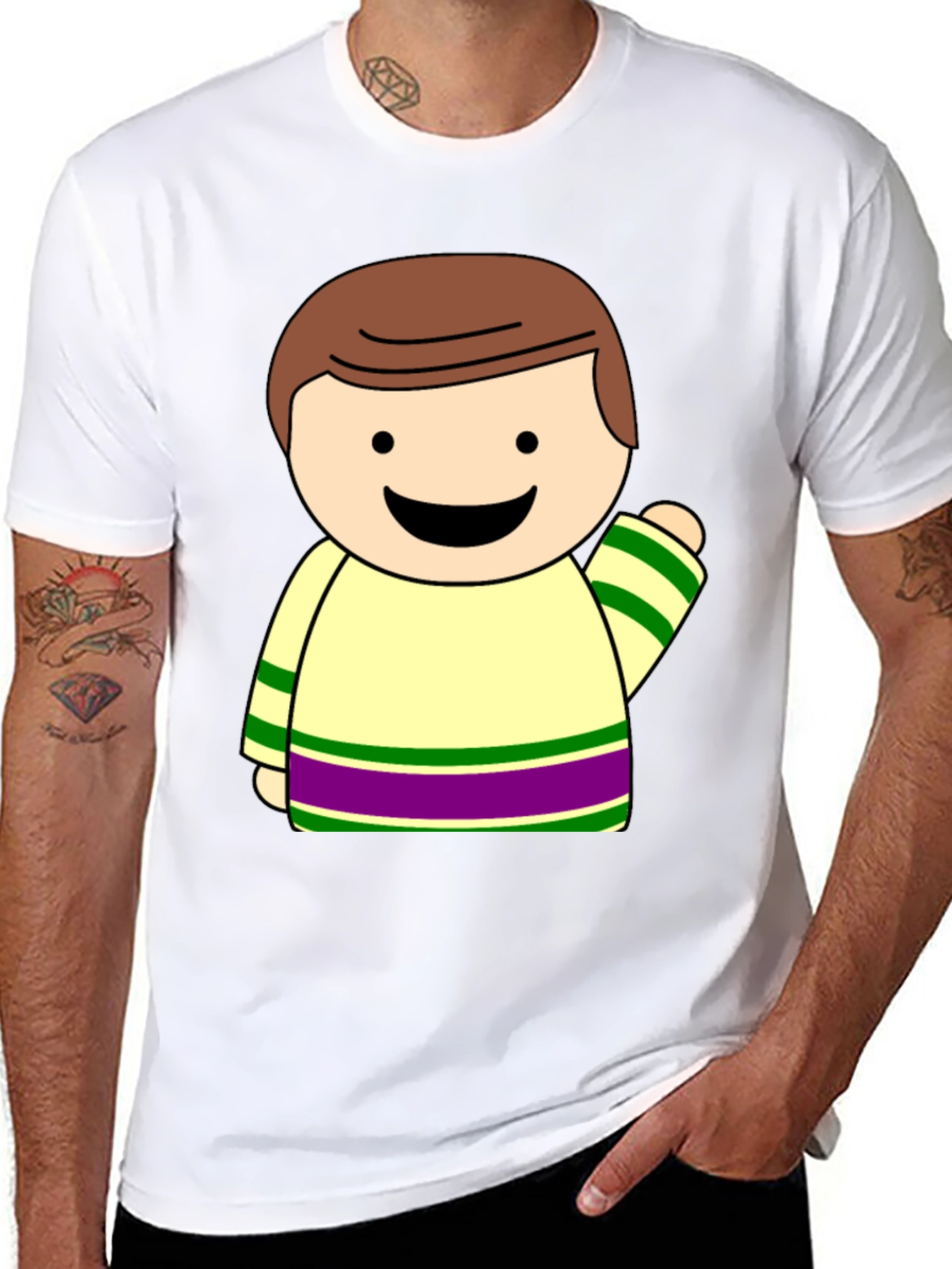 Cartoon Character Graphic Black T-Shirt