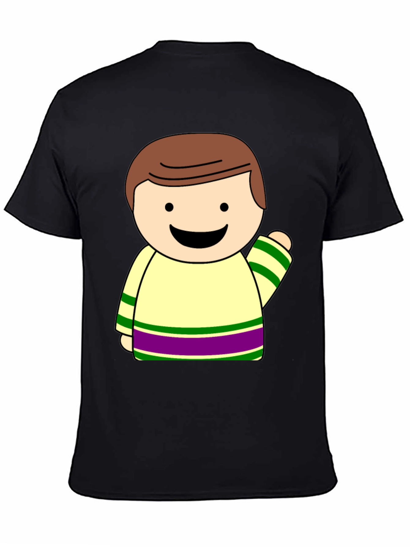 Cartoon Character Graphic Black T-Shirt