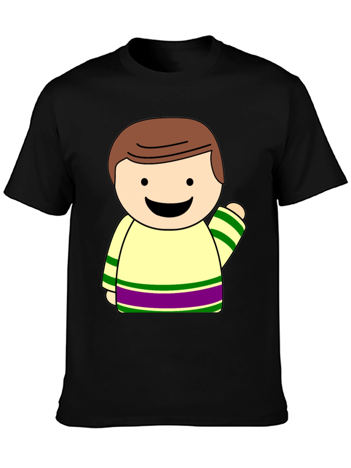 Cartoon Character Graphic Black T-Shirt