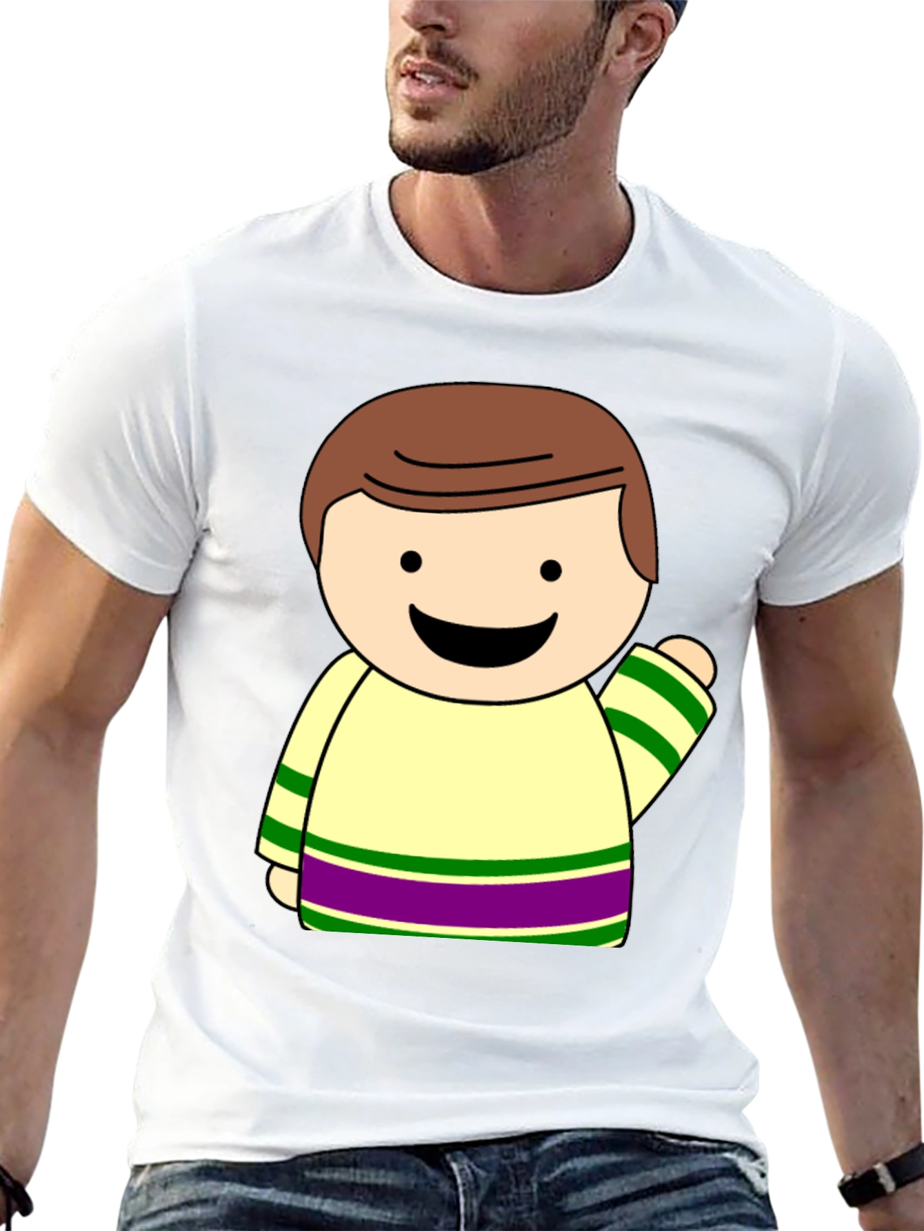 Cartoon Character Graphic Black T-Shirt