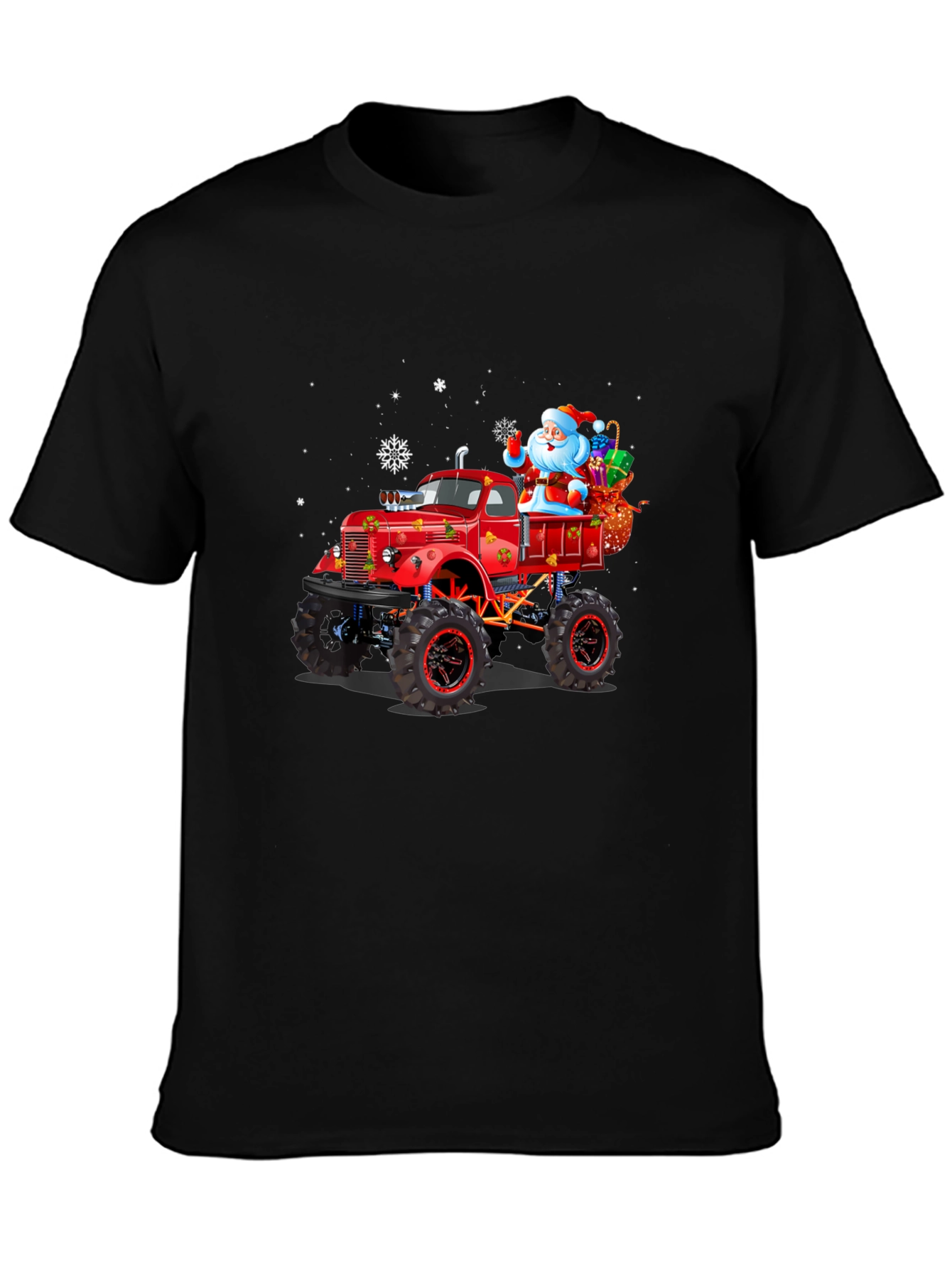 Christmas Monster Truck Santa T-Shirt
