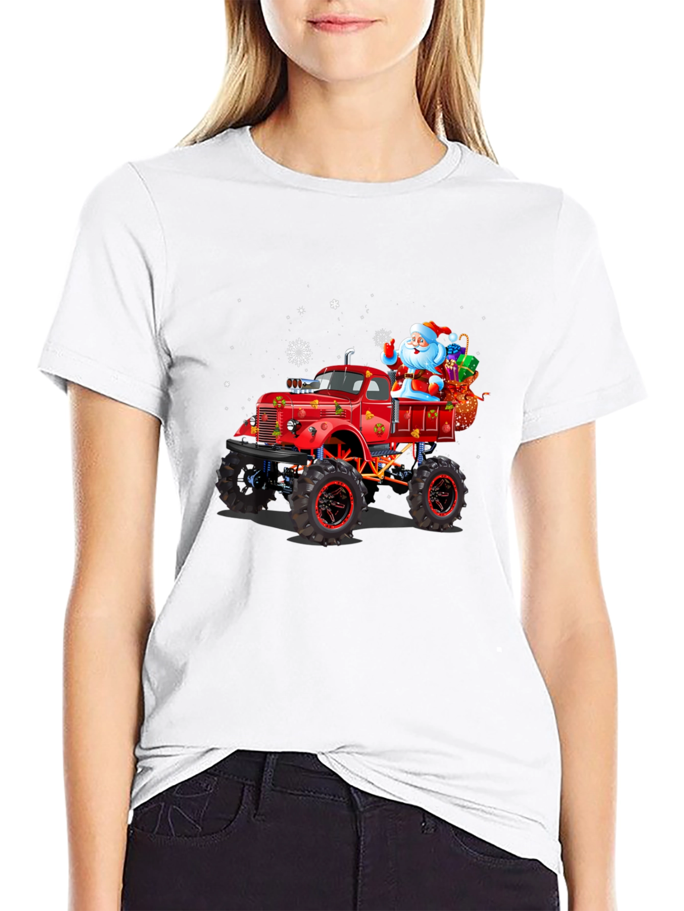 Christmas Monster Truck Santa T-Shirt