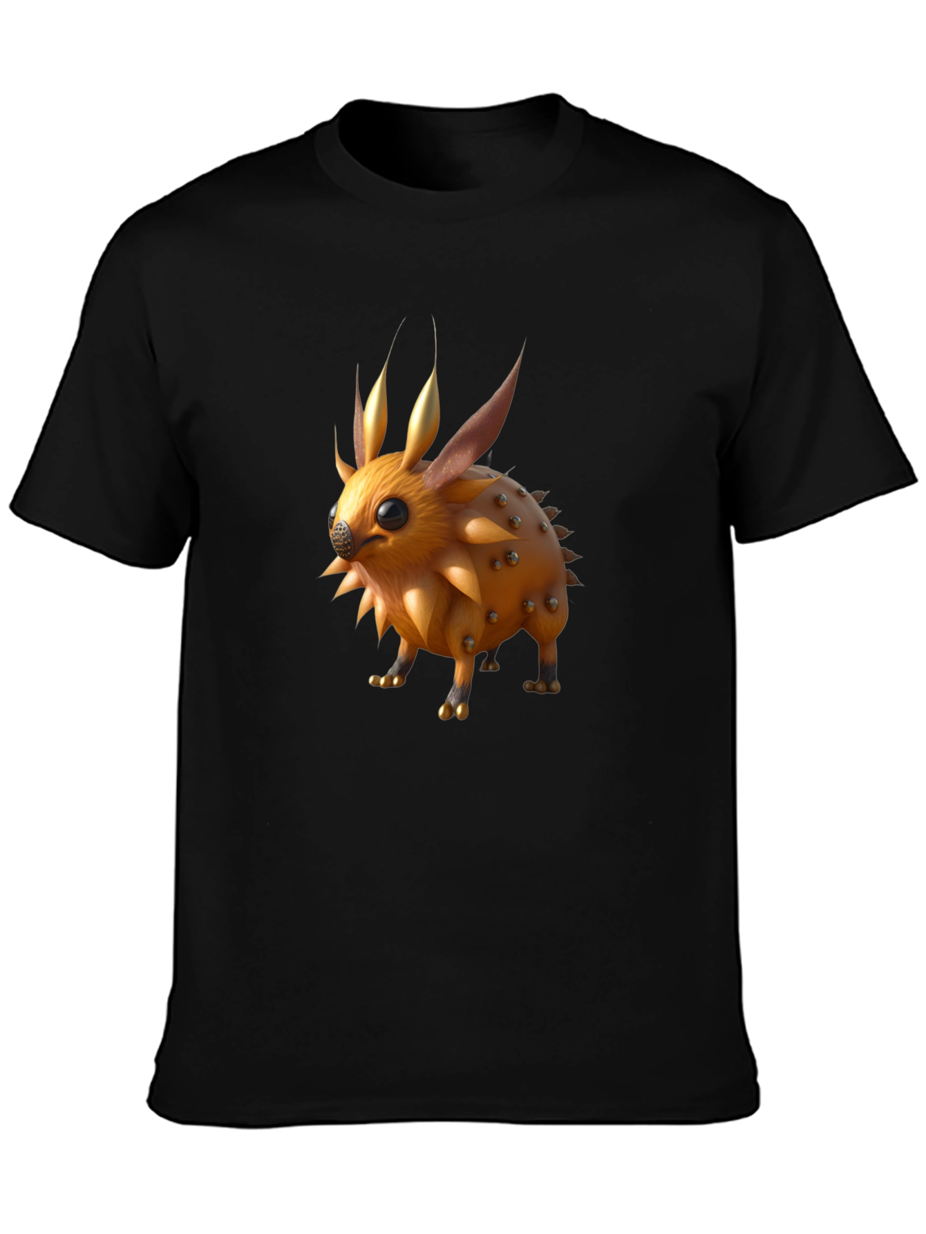 Spiky Creature Graphic Tee - Unisex Black T-Shirt