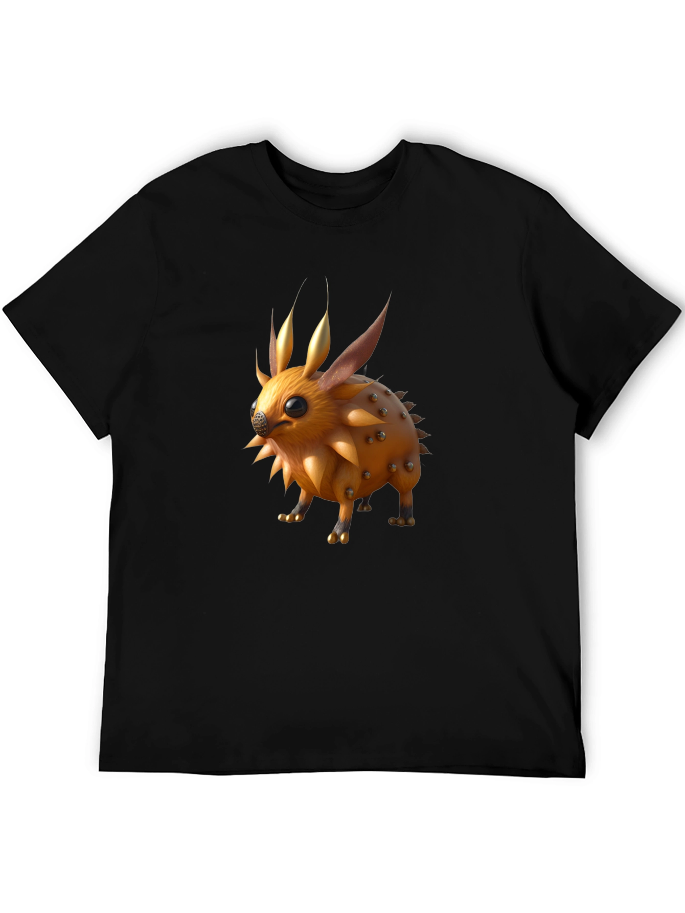 Spiky Creature Graphic Tee - Unisex Black T-Shirt