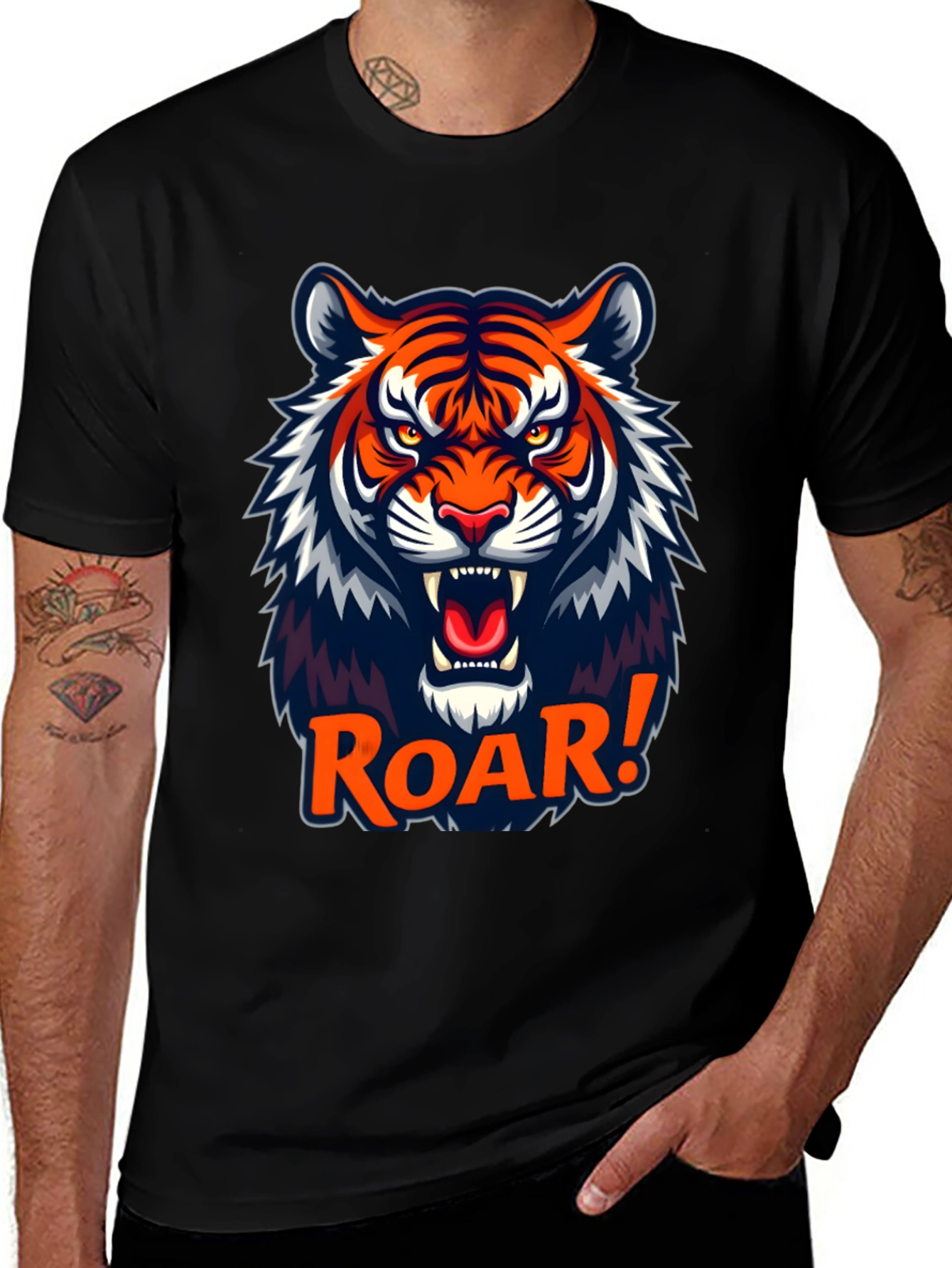Roaring Tiger Graphic Tee - Black