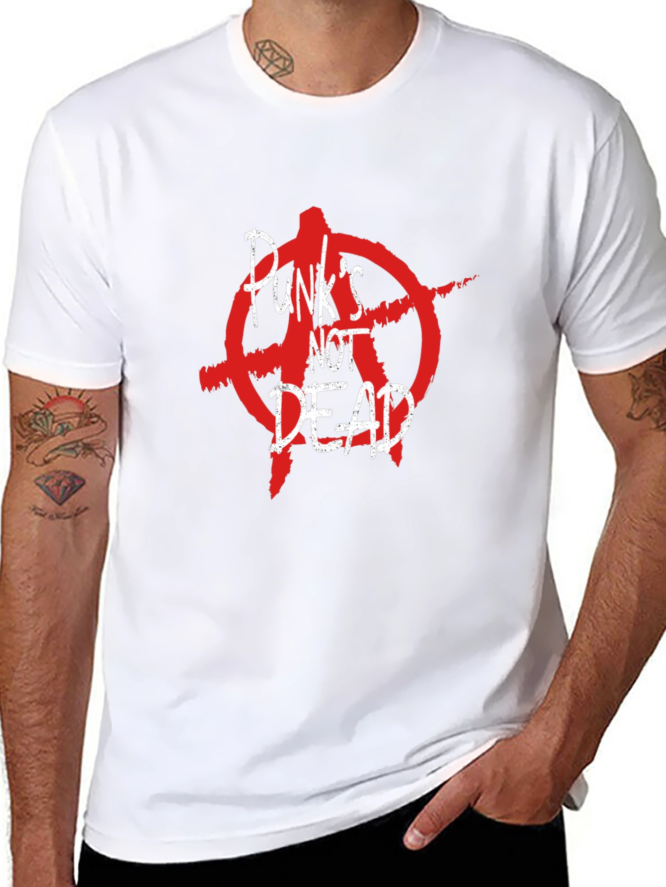 Punks Not Dead Graphic T-Shirt - Anarchy Symbol