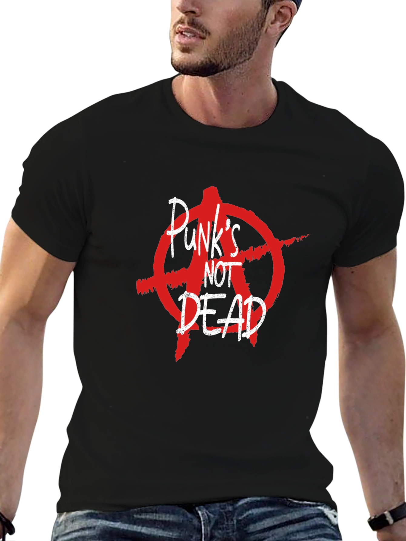 Punks Not Dead Graphic T-Shirt - Anarchy Symbol