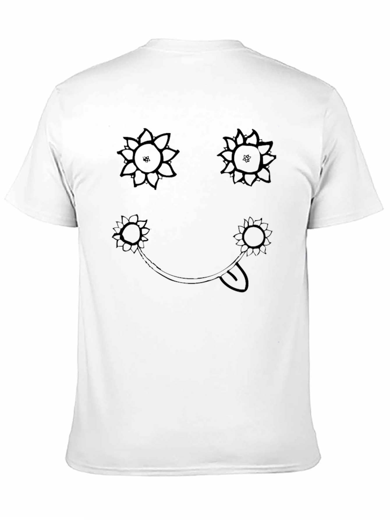 Sunflower Smiley Face Graphic Tee - Black