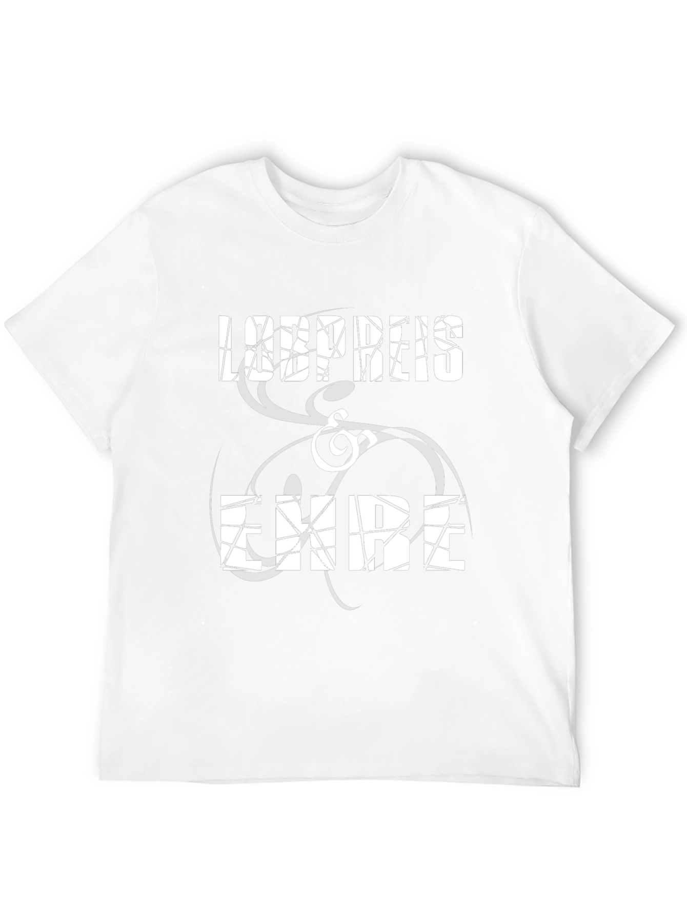 Abstract Text Print Black Tee