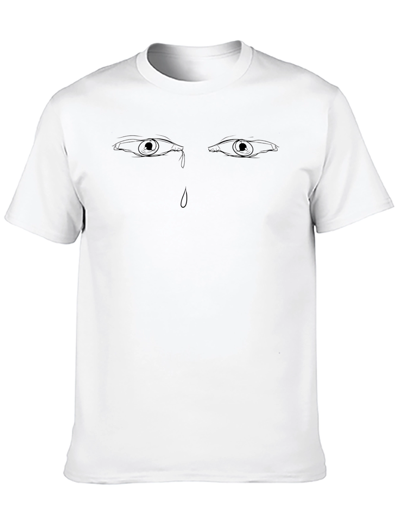 Teary Eyes Graphic Black T-Shirt