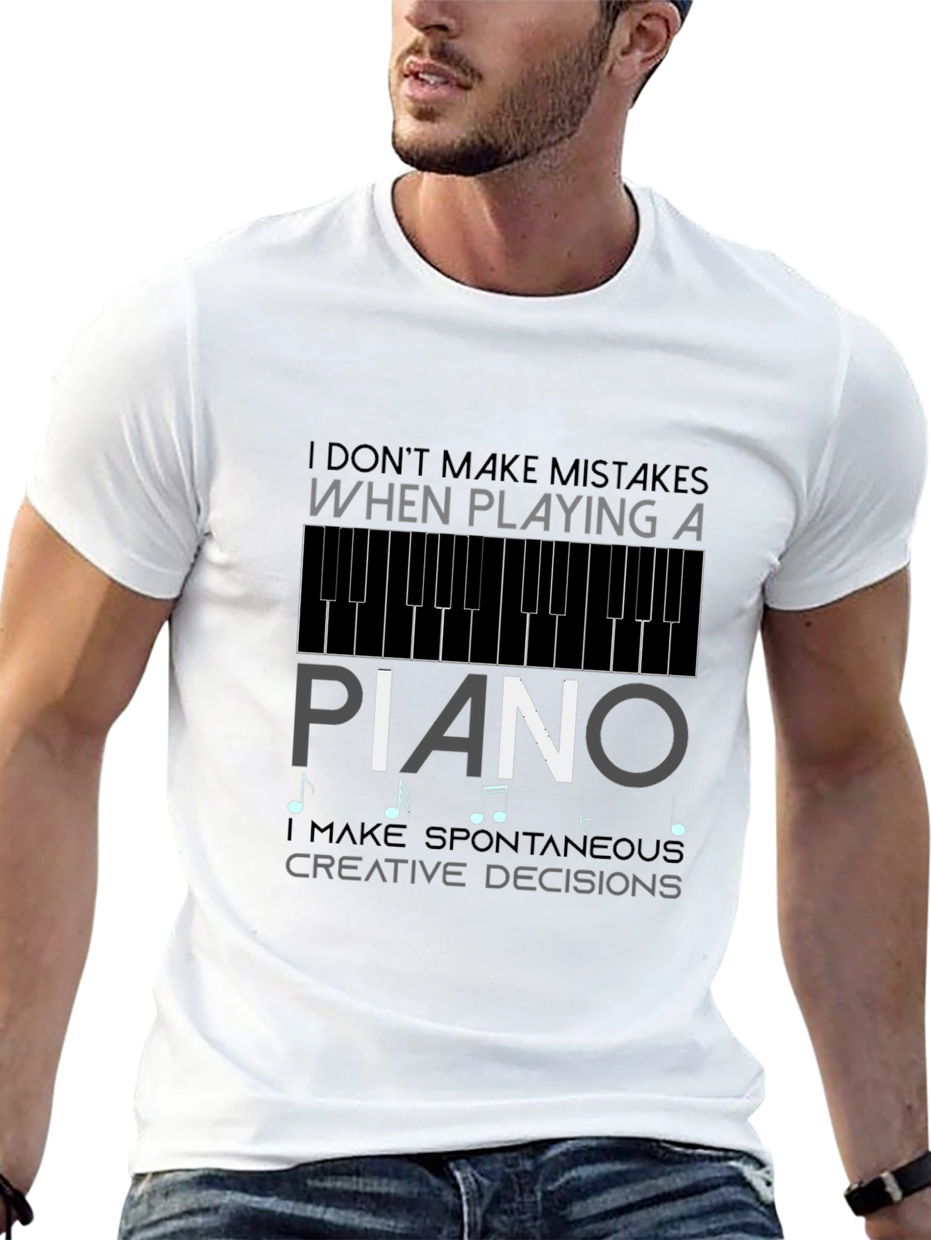 Piano Player Graphic T-Shirt - Spontaneous Creative Decisions