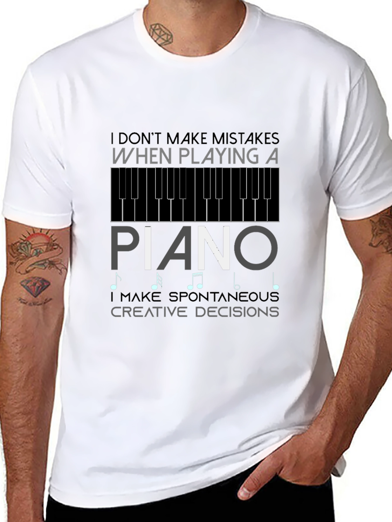 Piano Player Graphic T-Shirt - Spontaneous Creative Decisions