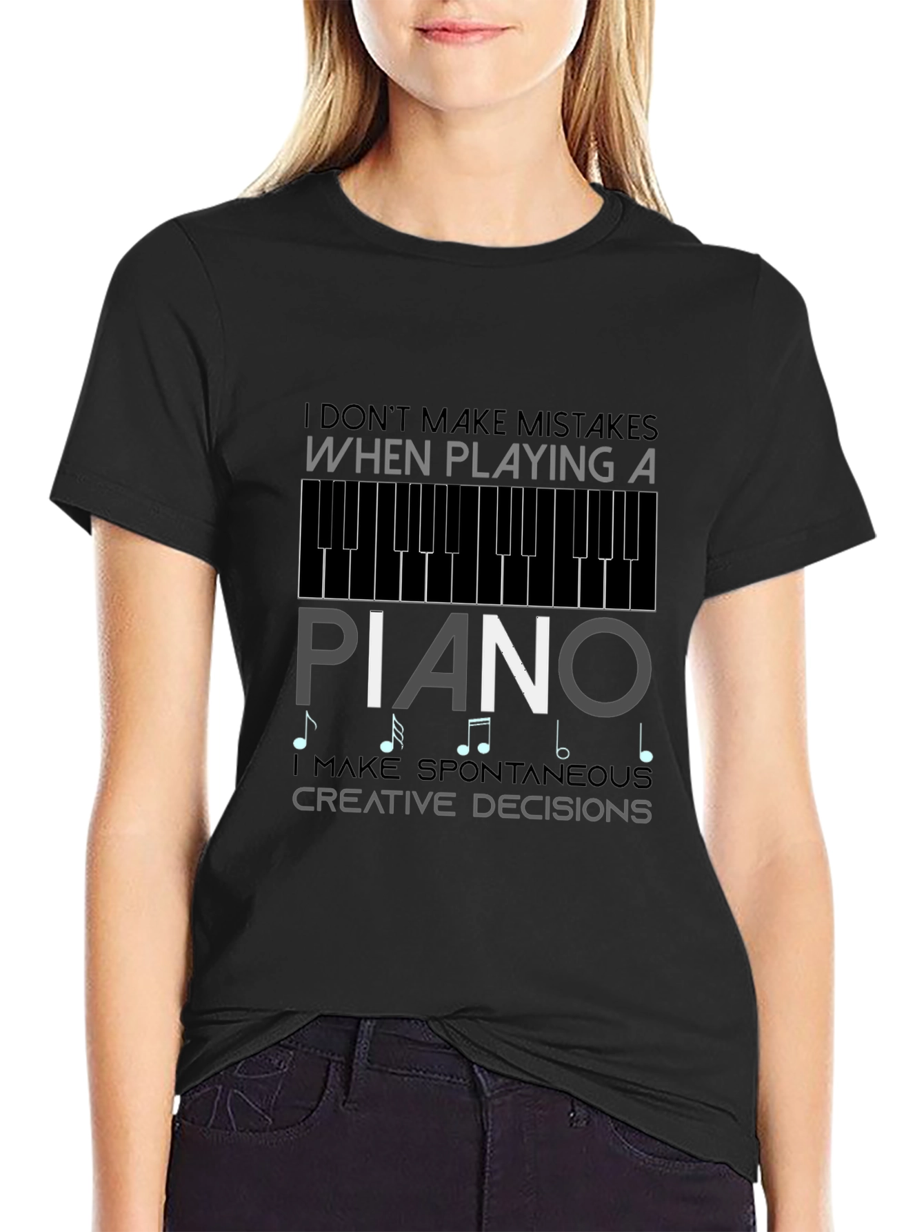 Piano Player Graphic T-Shirt - Spontaneous Creative Decisions