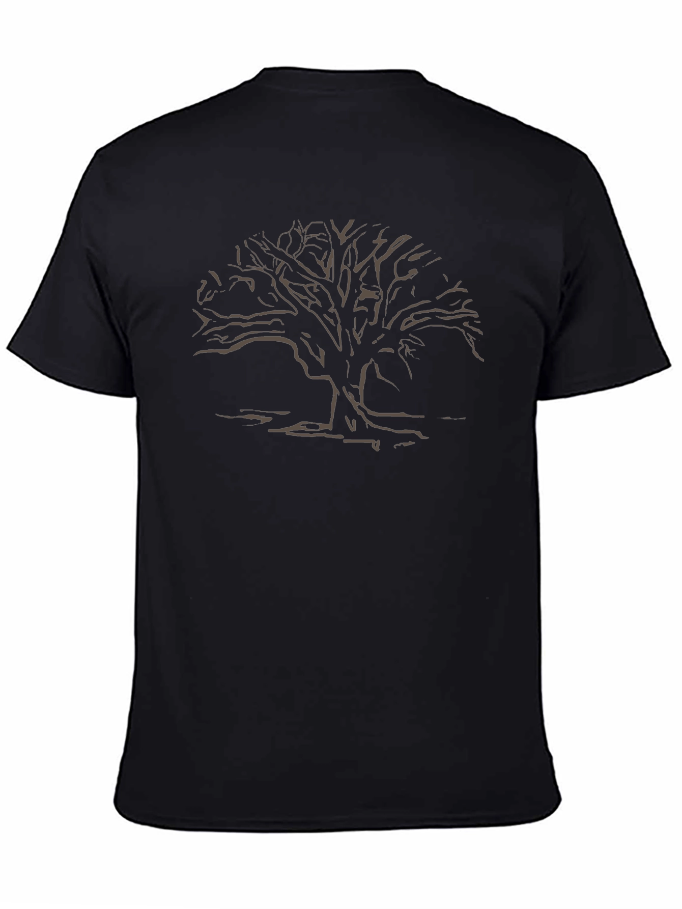 Black T-Shirt with Tree Graphic