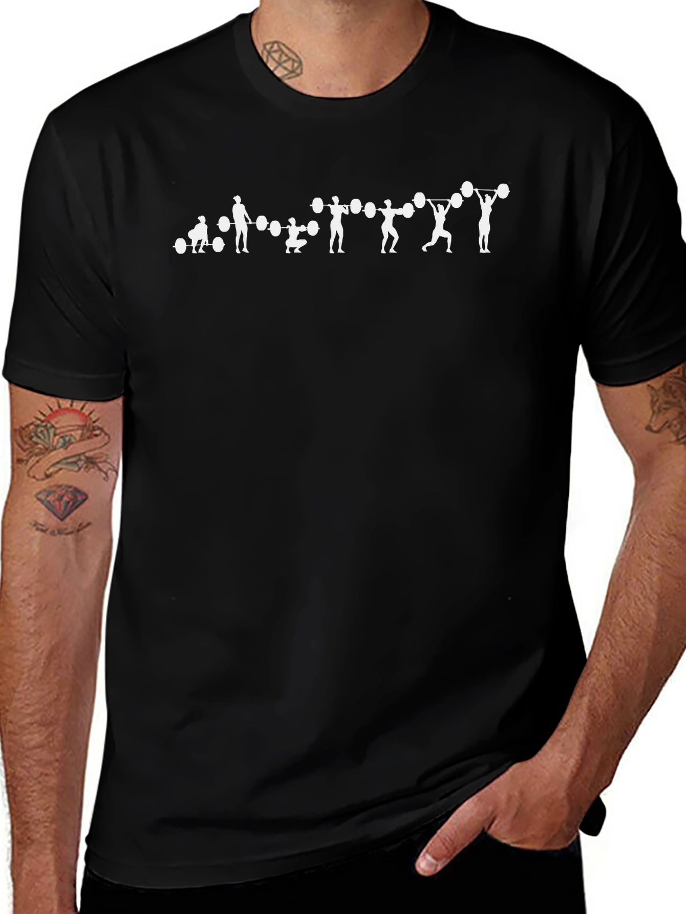 Weightlifting Evolution Graphic Tee - Black Cotton Shirt