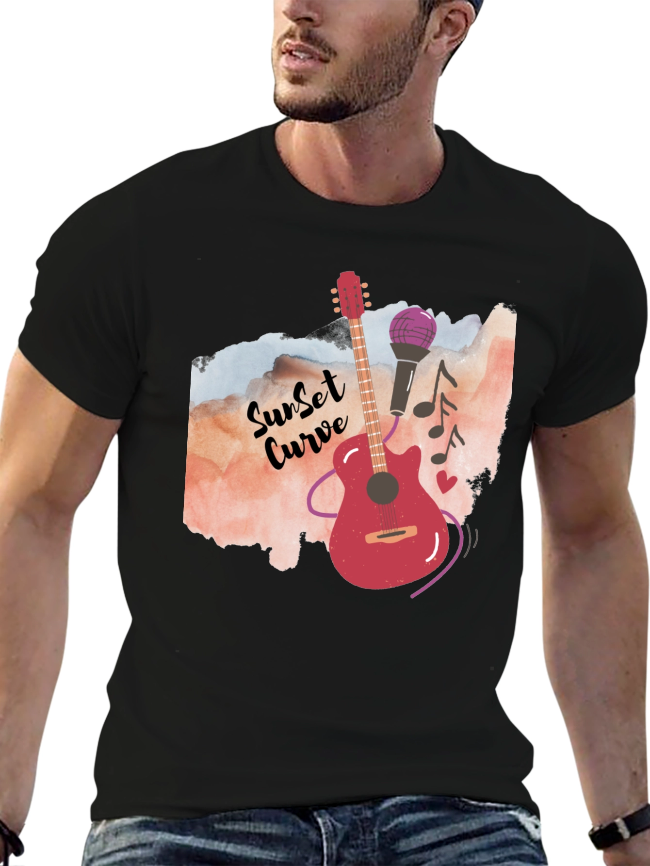 Sunset Curve Music Graphic Tee
