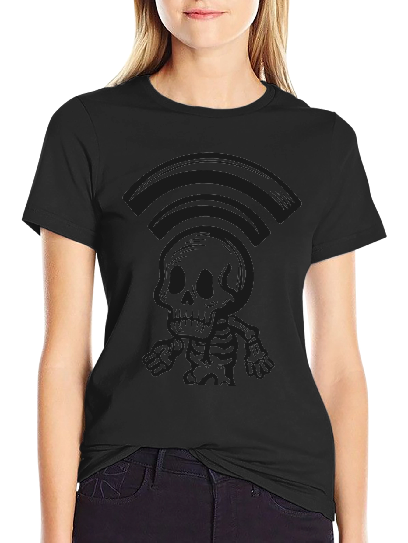 Black Skeleton Graphic T-Shirt