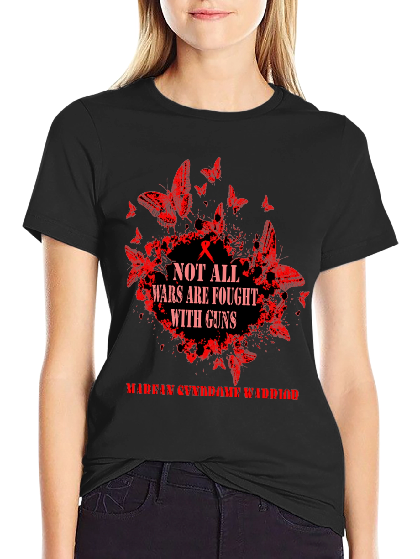 Marfan Syndrome Warrior Tee: Butterfly Guns Awareness