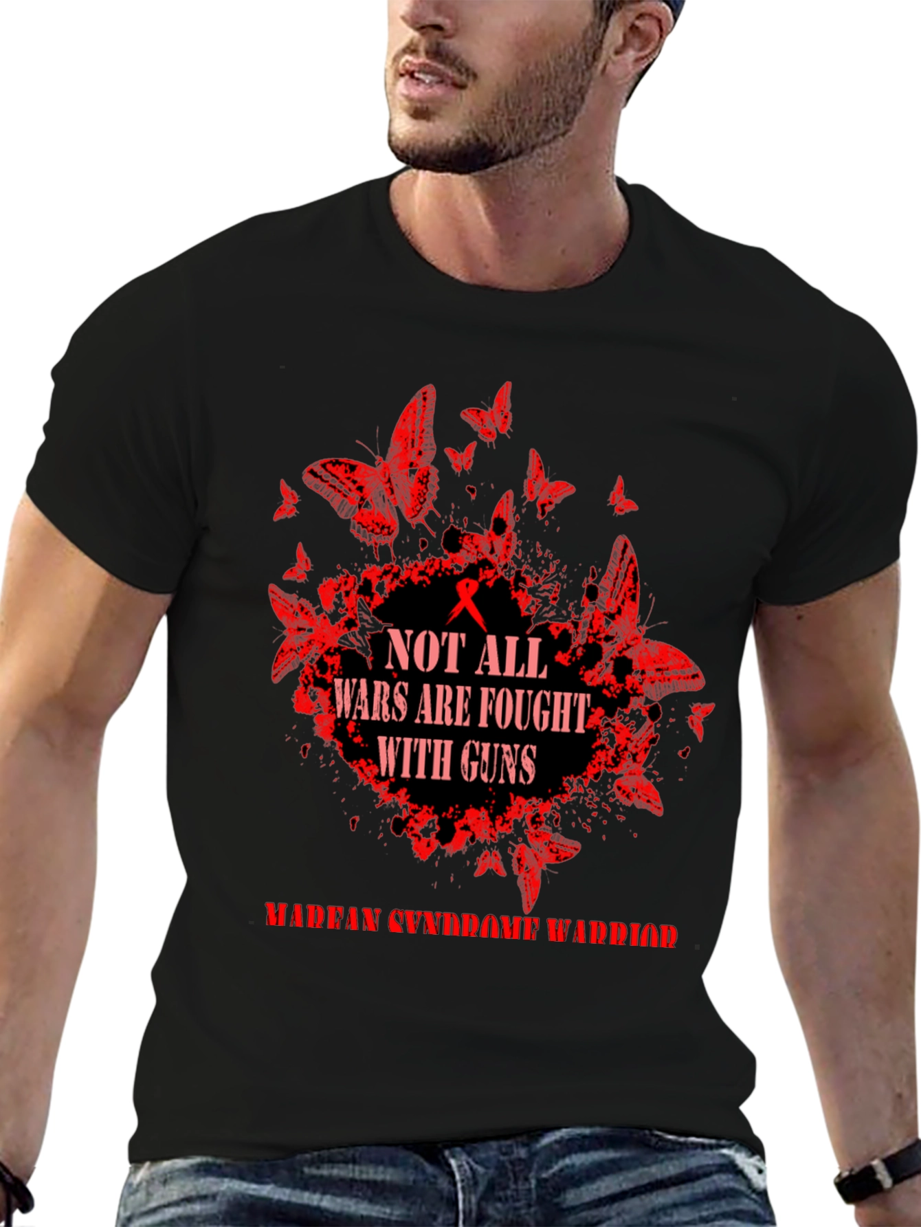 Marfan Syndrome Warrior Tee: Butterfly Guns Awareness