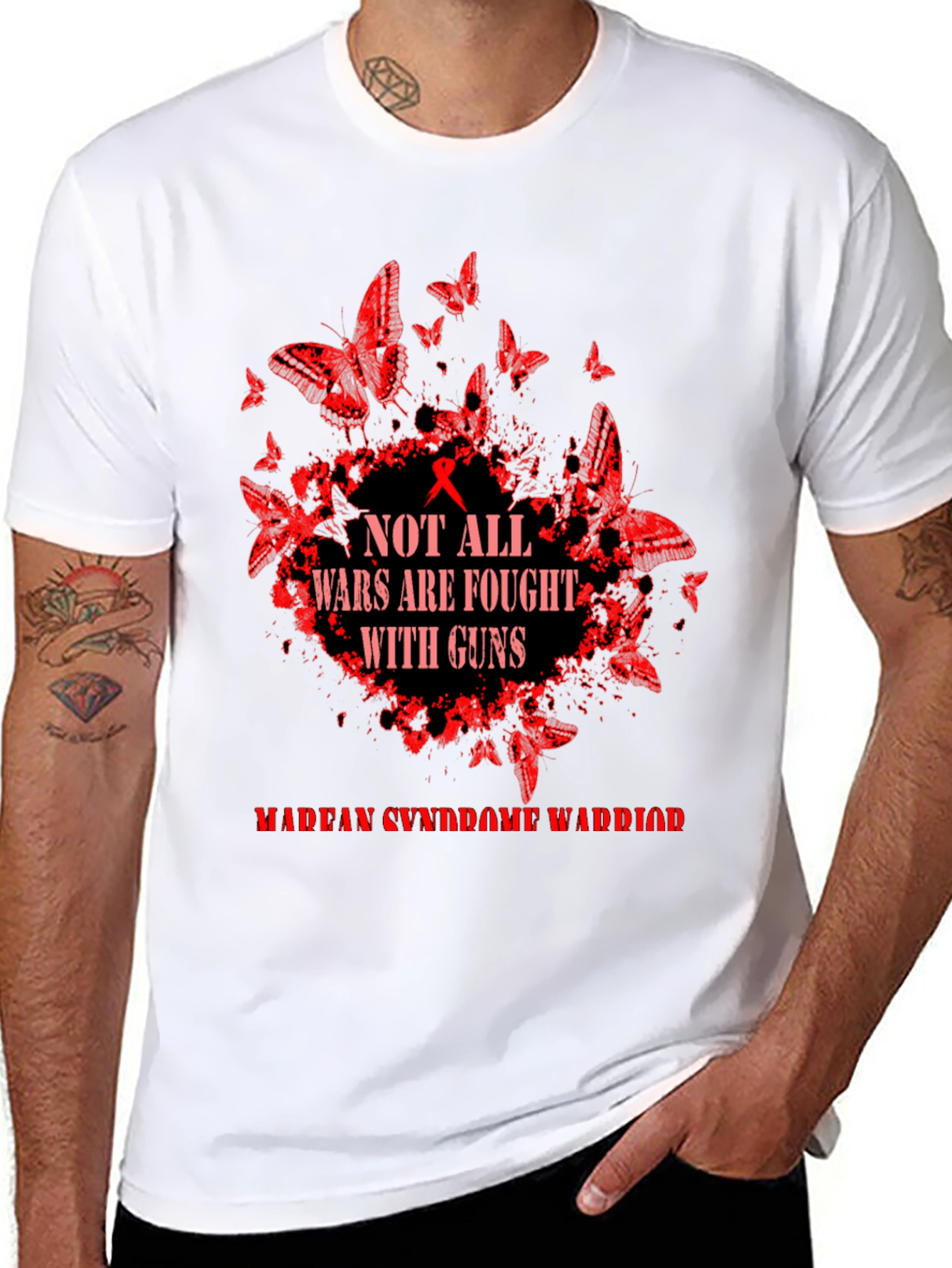 Marfan Syndrome Warrior Tee: Butterfly Guns Awareness
