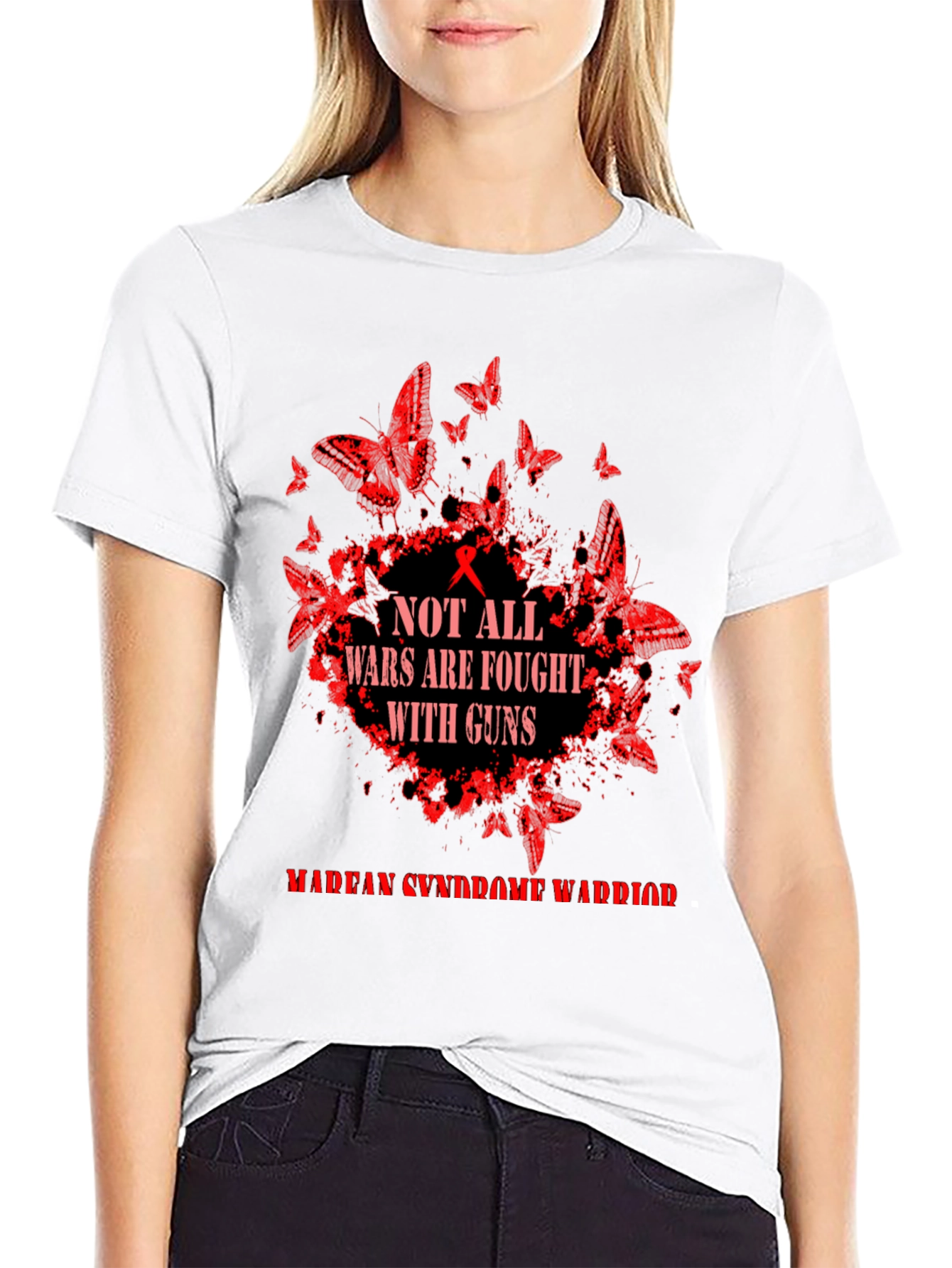 Marfan Syndrome Warrior Tee: Butterfly Guns Awareness