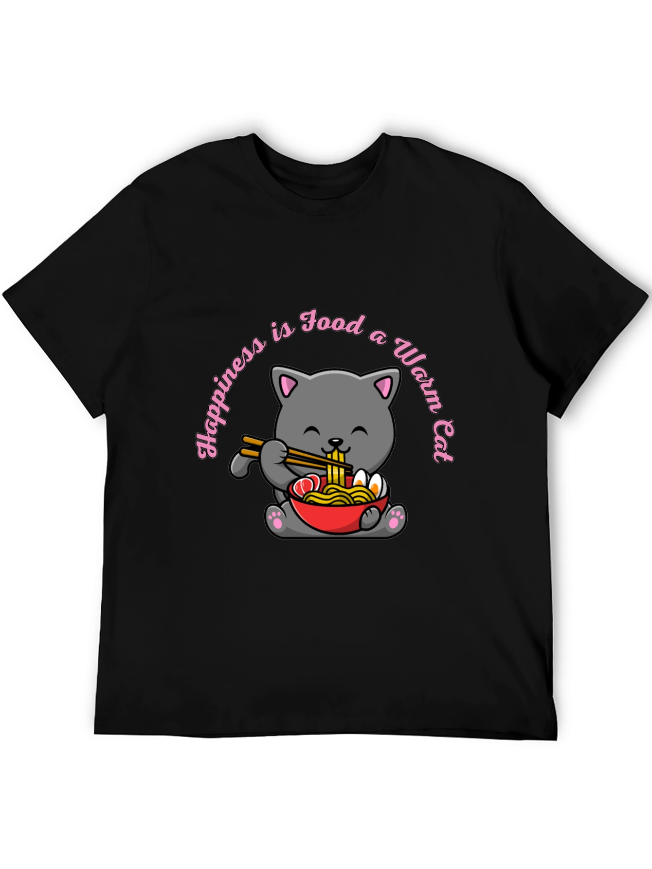 Cute Cat Ramen T-Shirt - Foodie Comfort
