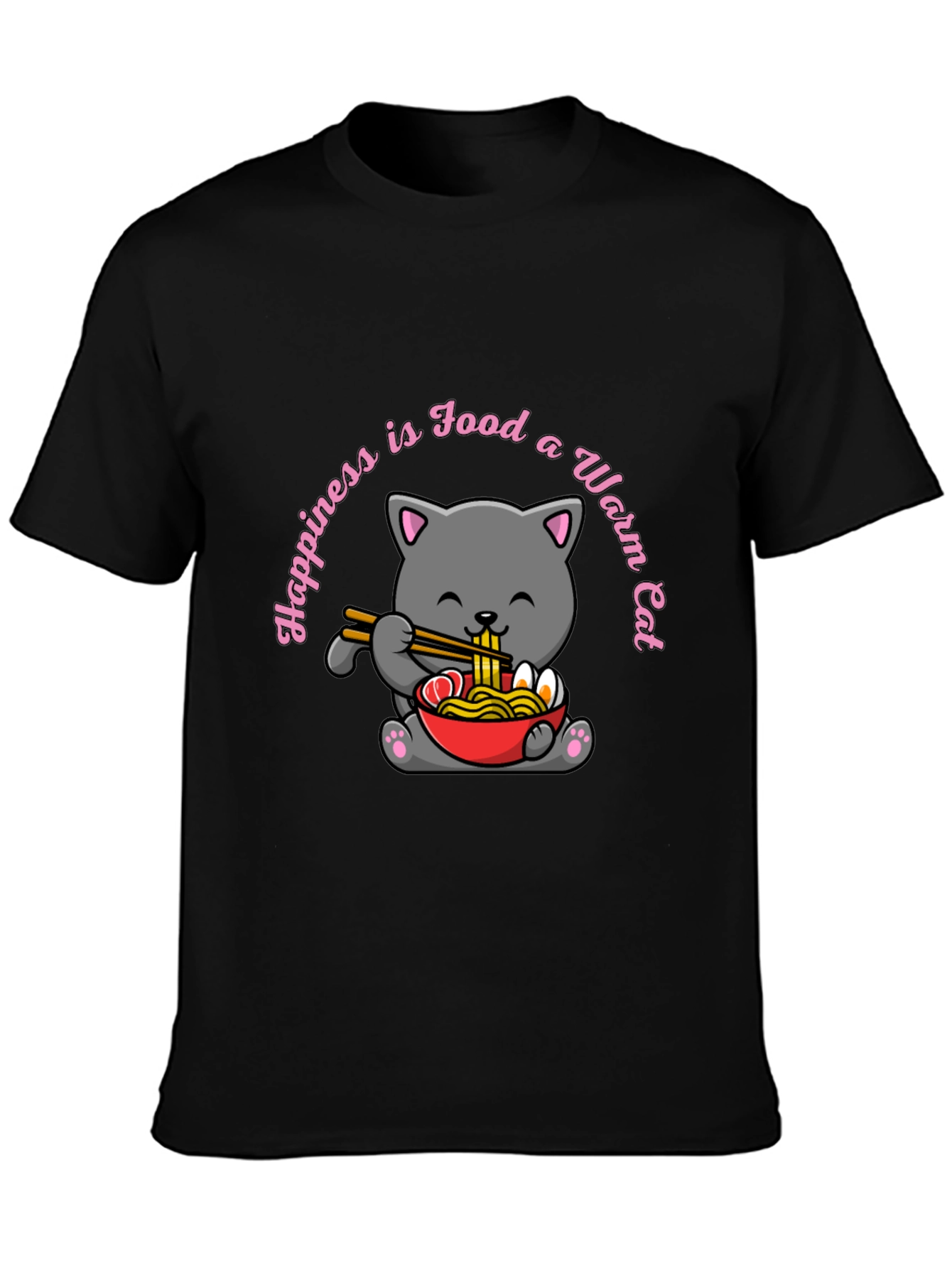 Cute Cat Ramen T-Shirt - Foodie Comfort