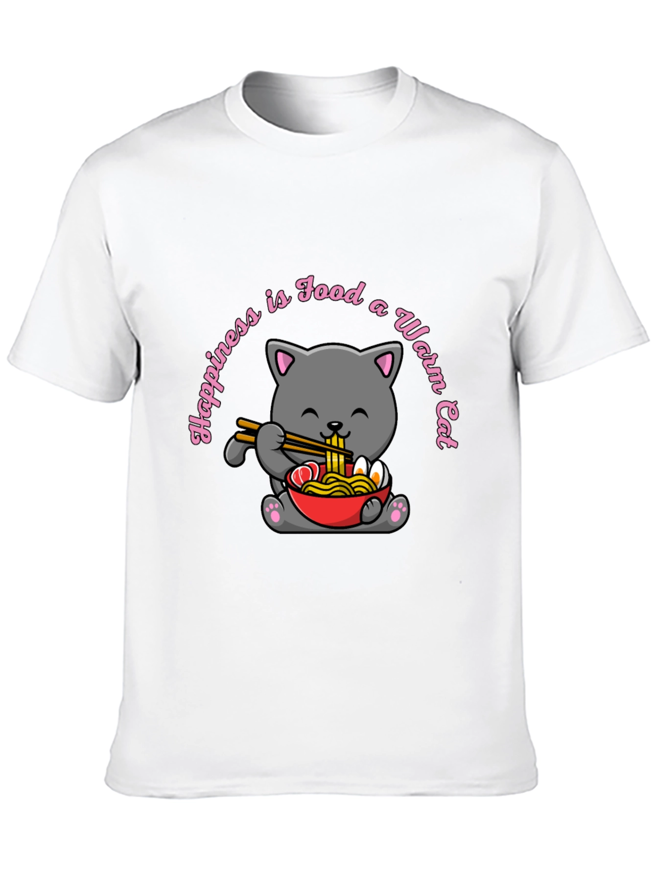 Cute Cat Ramen T-Shirt - Foodie Comfort