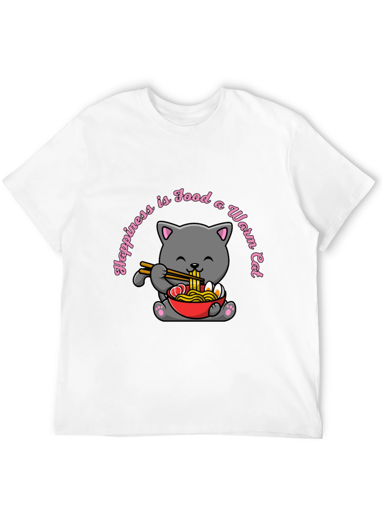 Cute Cat Ramen T-Shirt - Foodie Comfort