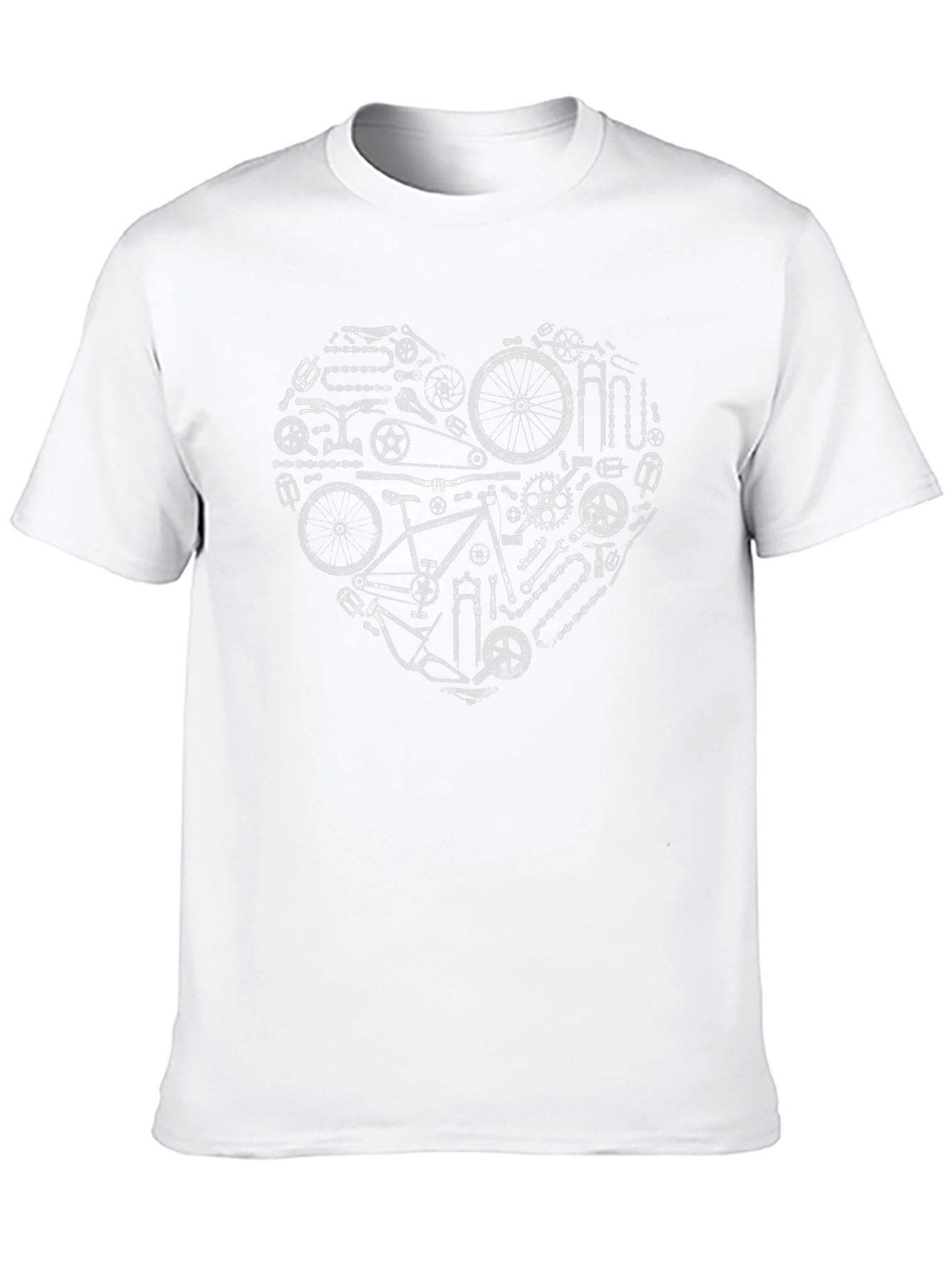 Cycling Love T-Shirt - Bike Parts Heart Graphic Tee