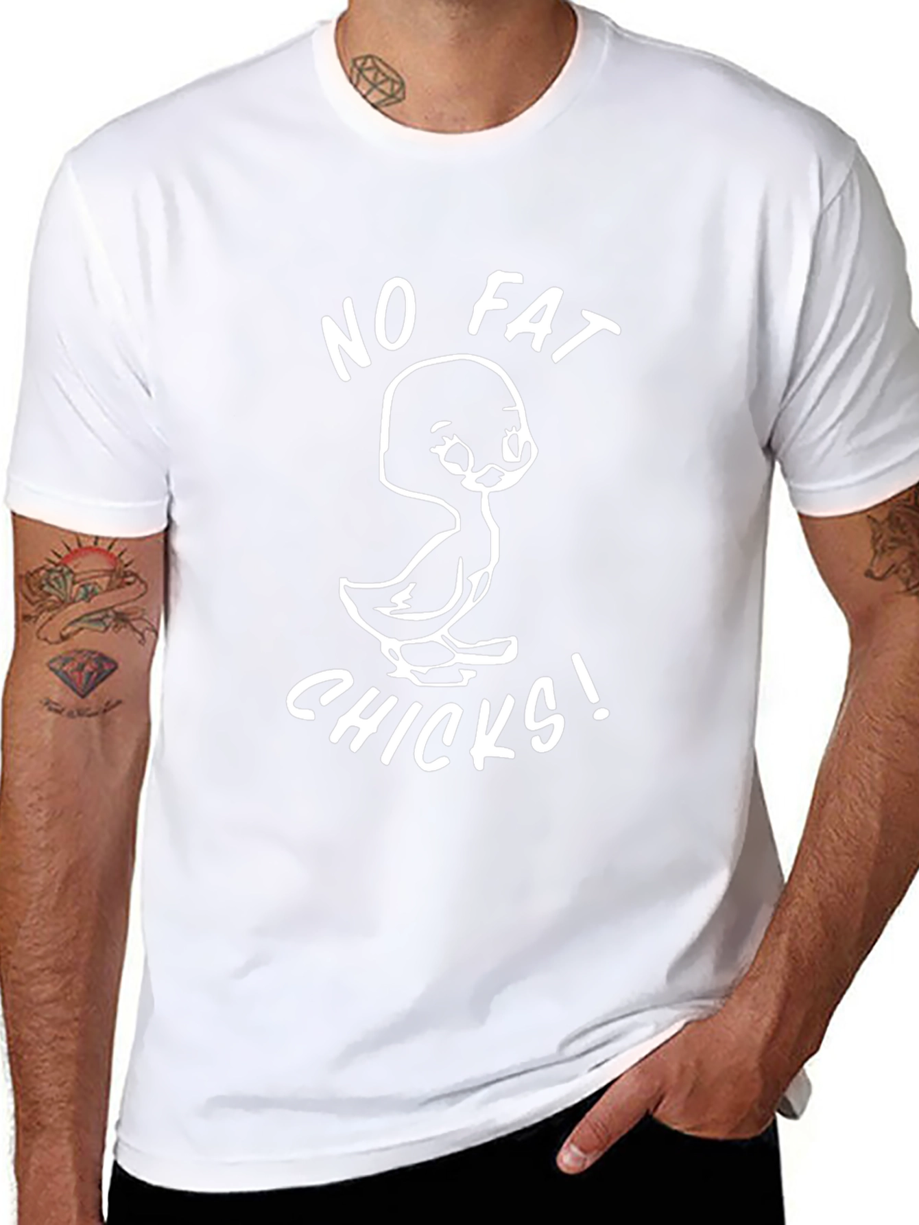 No Fat Chicks Graphic Tee - Black Cotton T-Shirt