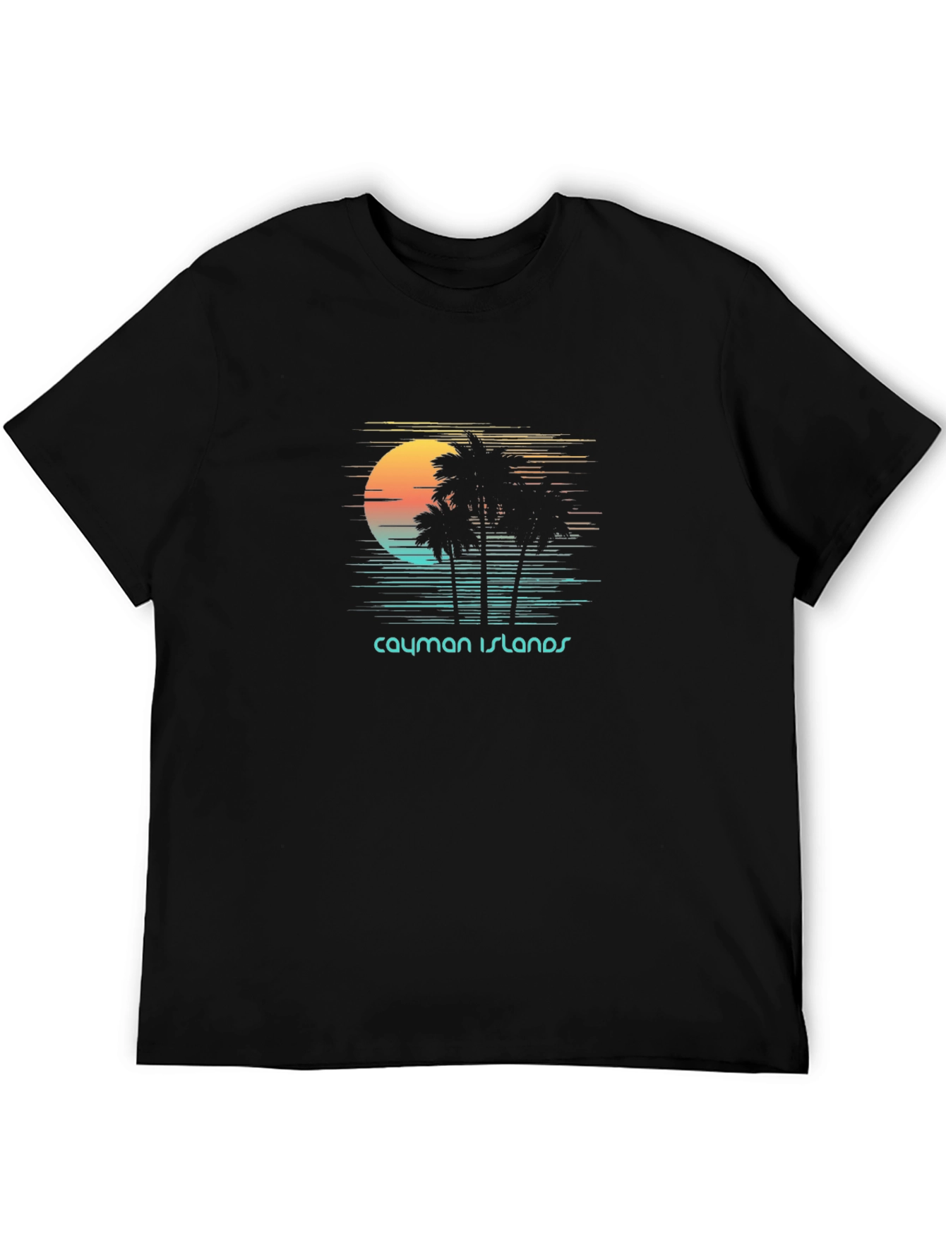 Cayman Islands Sunset T-Shirt - Tropical Palm Tree Design