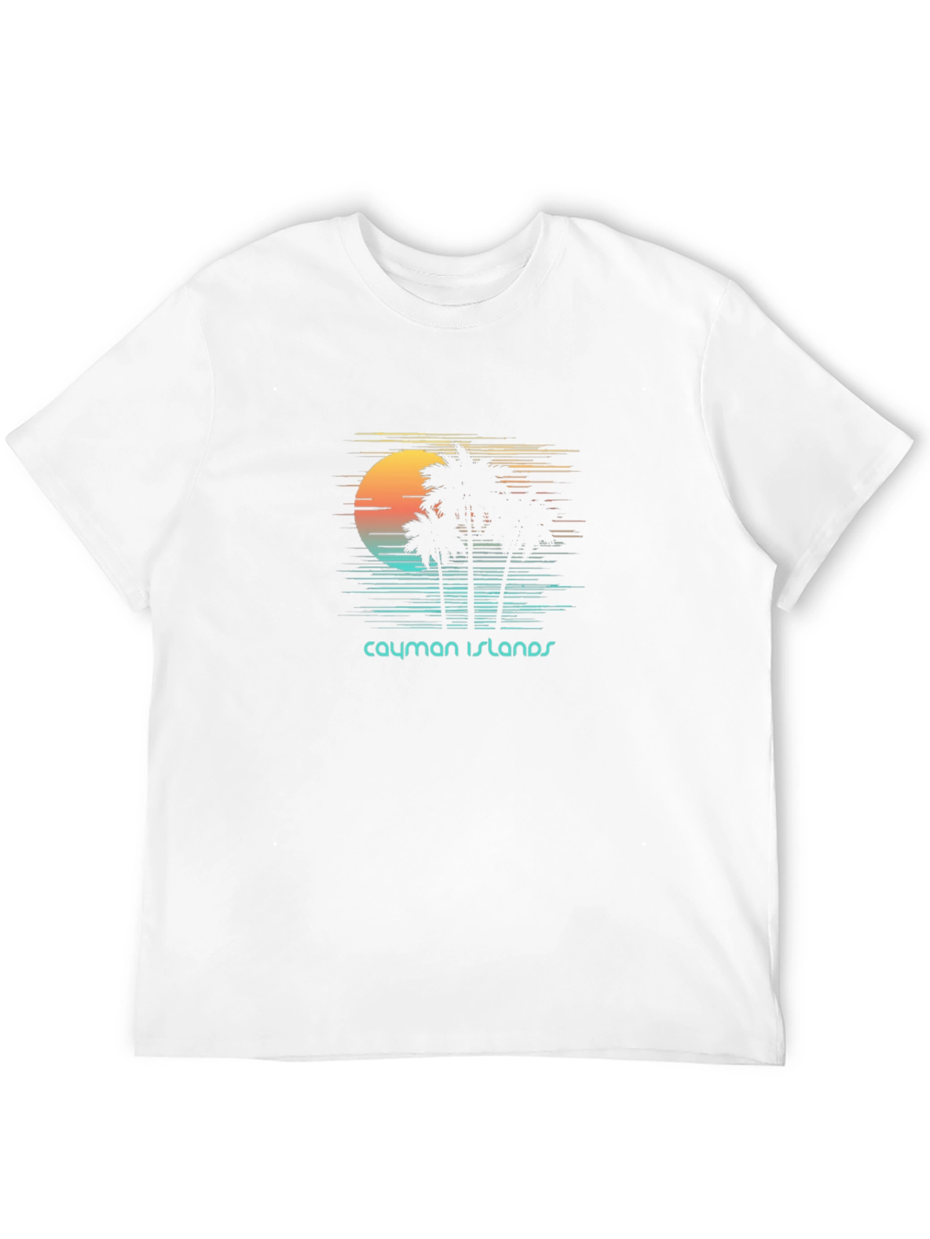 Cayman Islands Sunset T-Shirt - Tropical Palm Tree Design